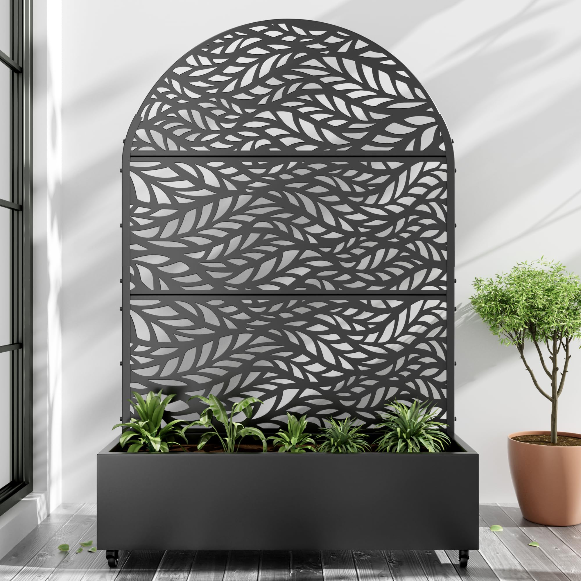 Casaphoria Metal Raised Garden Bed with Trellis