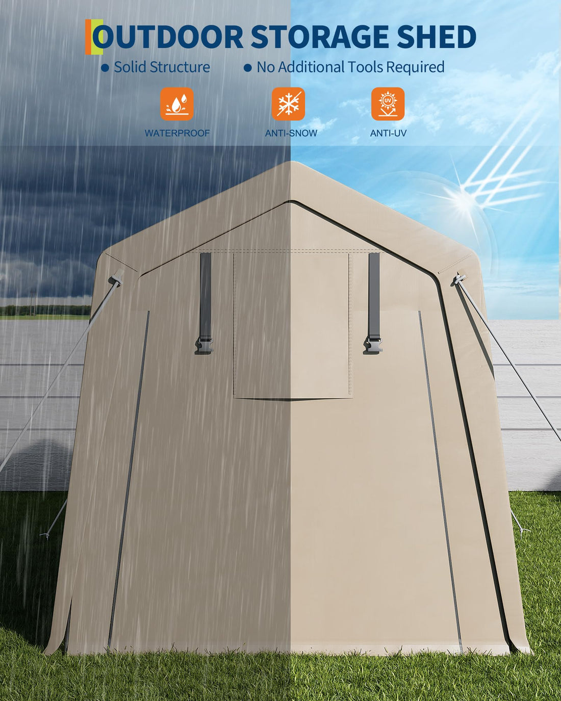 6x6 Ft Heavy-Duty Carport Tent