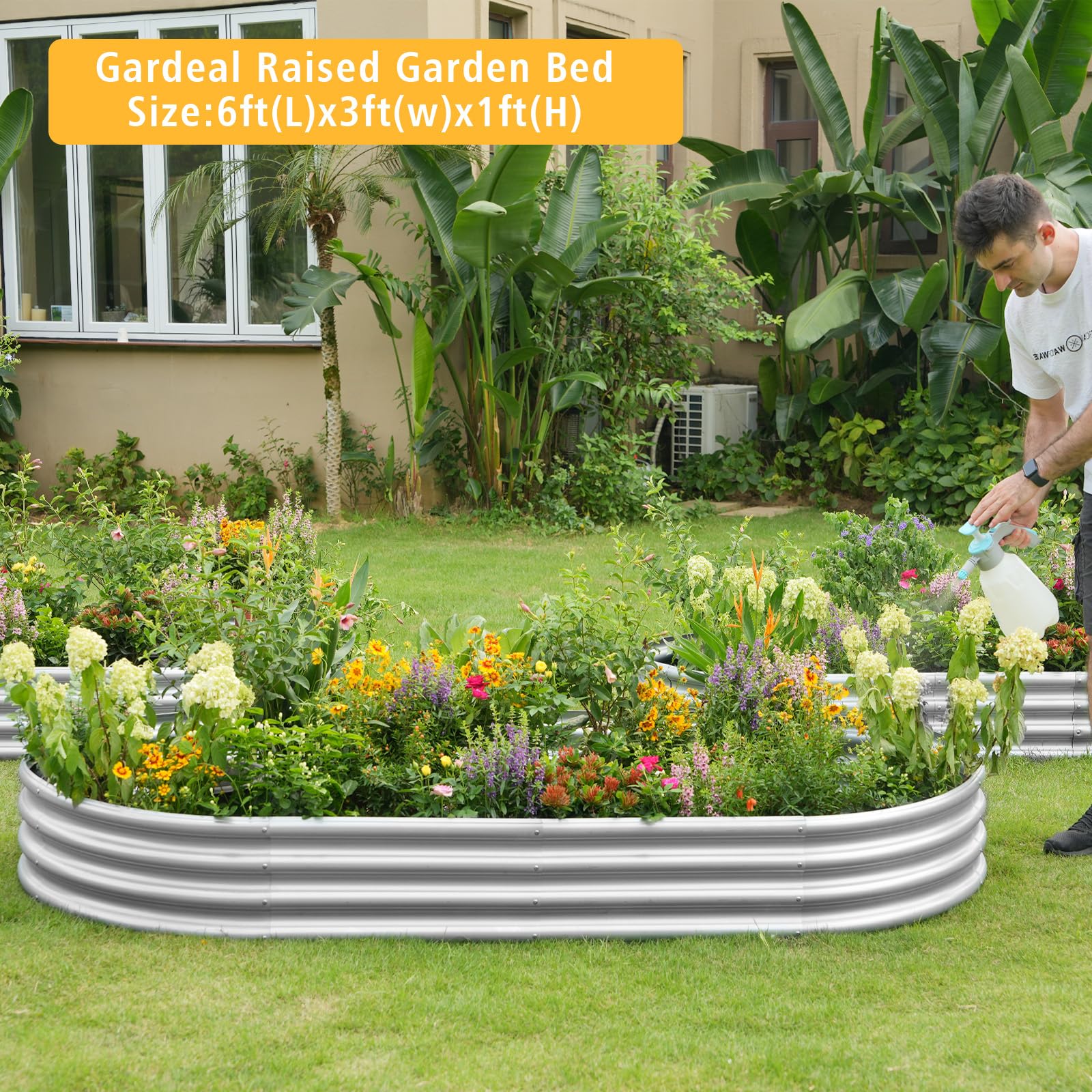 Galvanized Metal Raised Garden Bed Kit 2x2x1ft