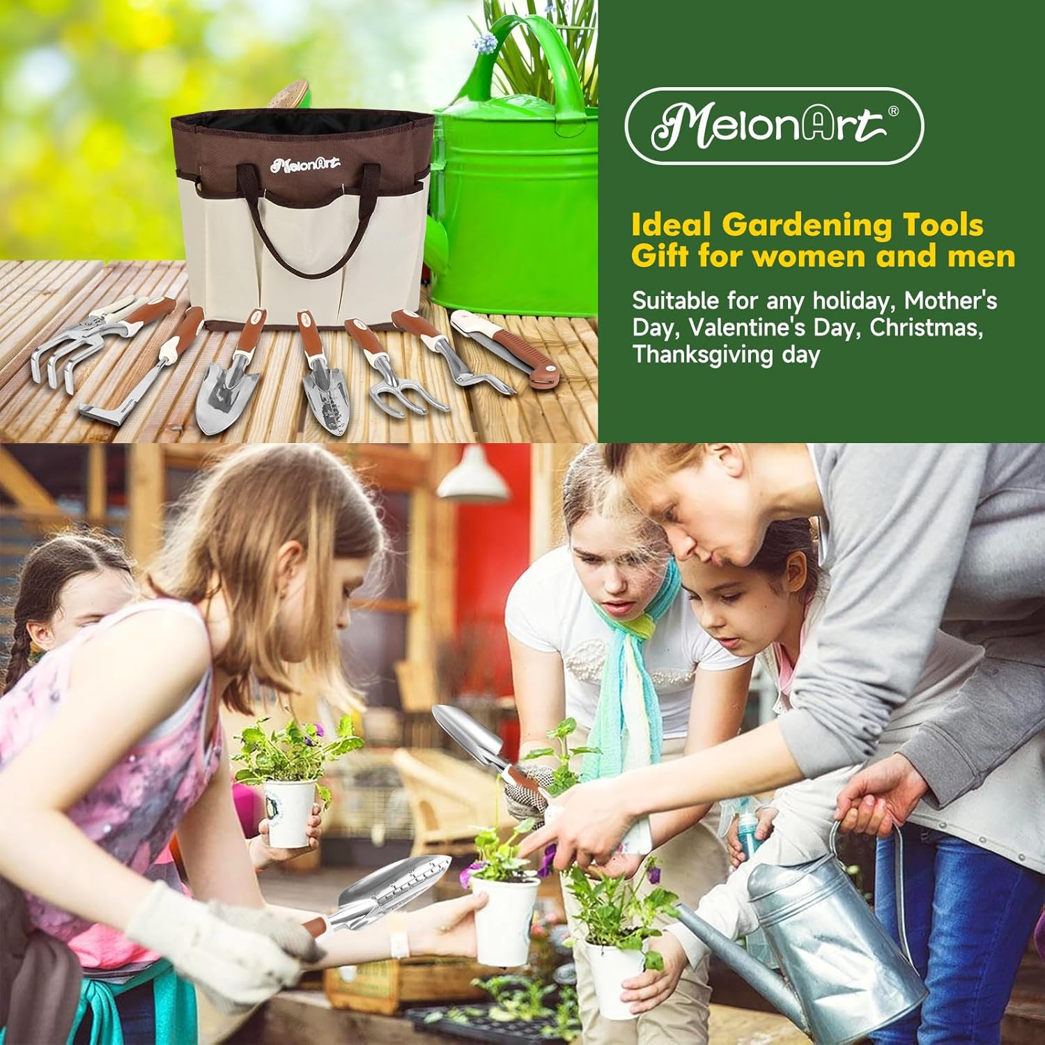 MelonArt 10-Piece Garden Tool Set