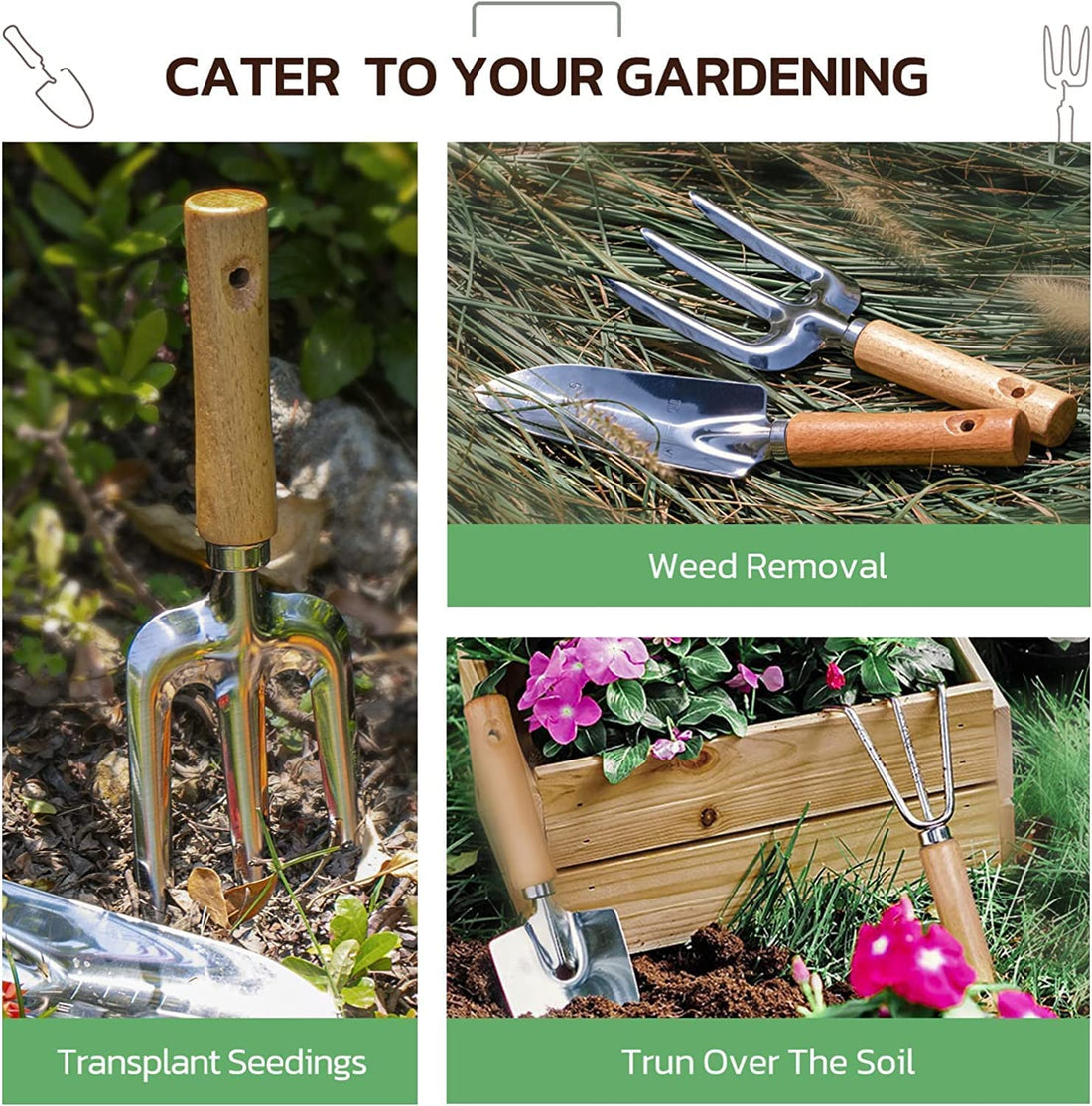 9-Piece Garden Tool Set with Bag