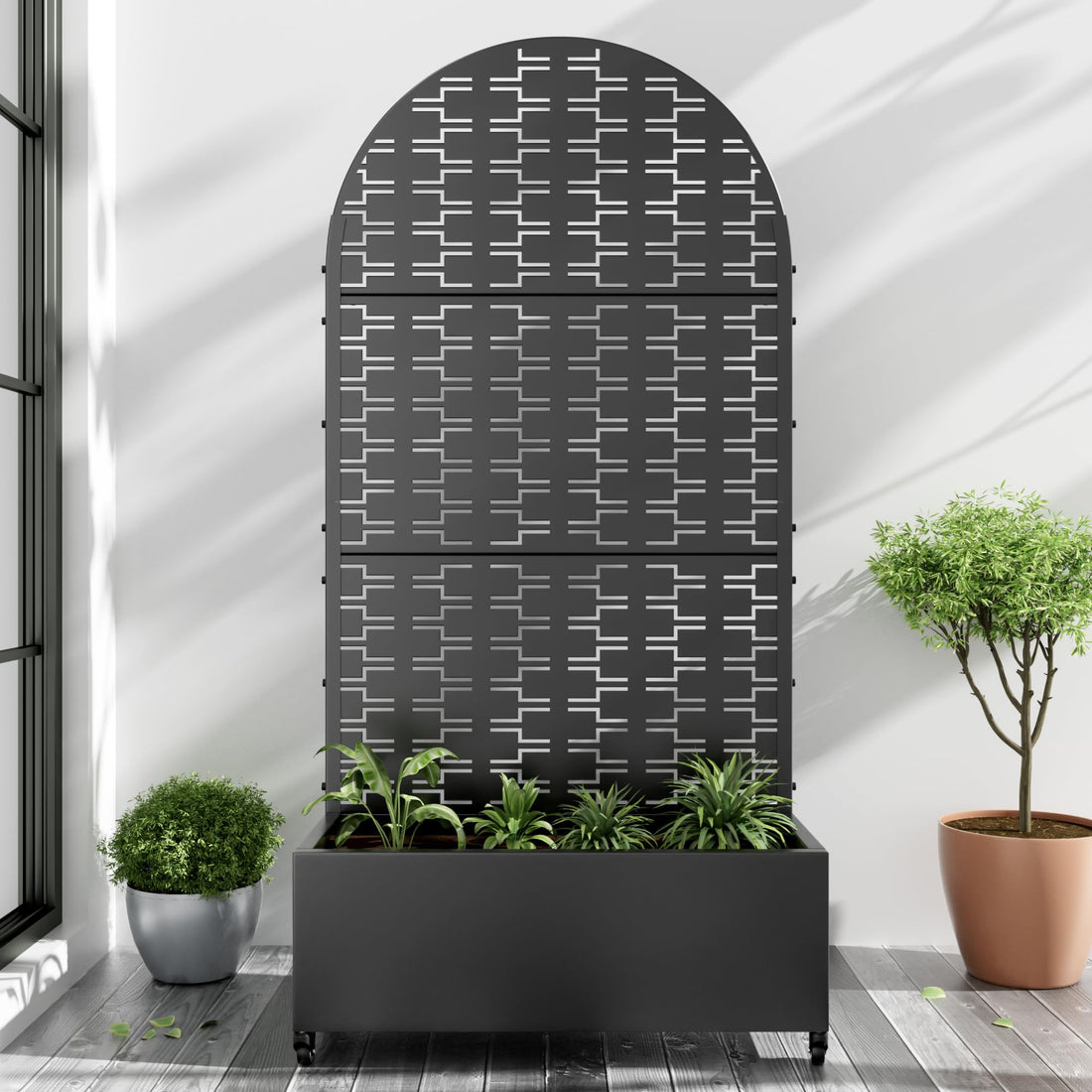 Casaphoria Metal Raised Garden Bed with Trellis