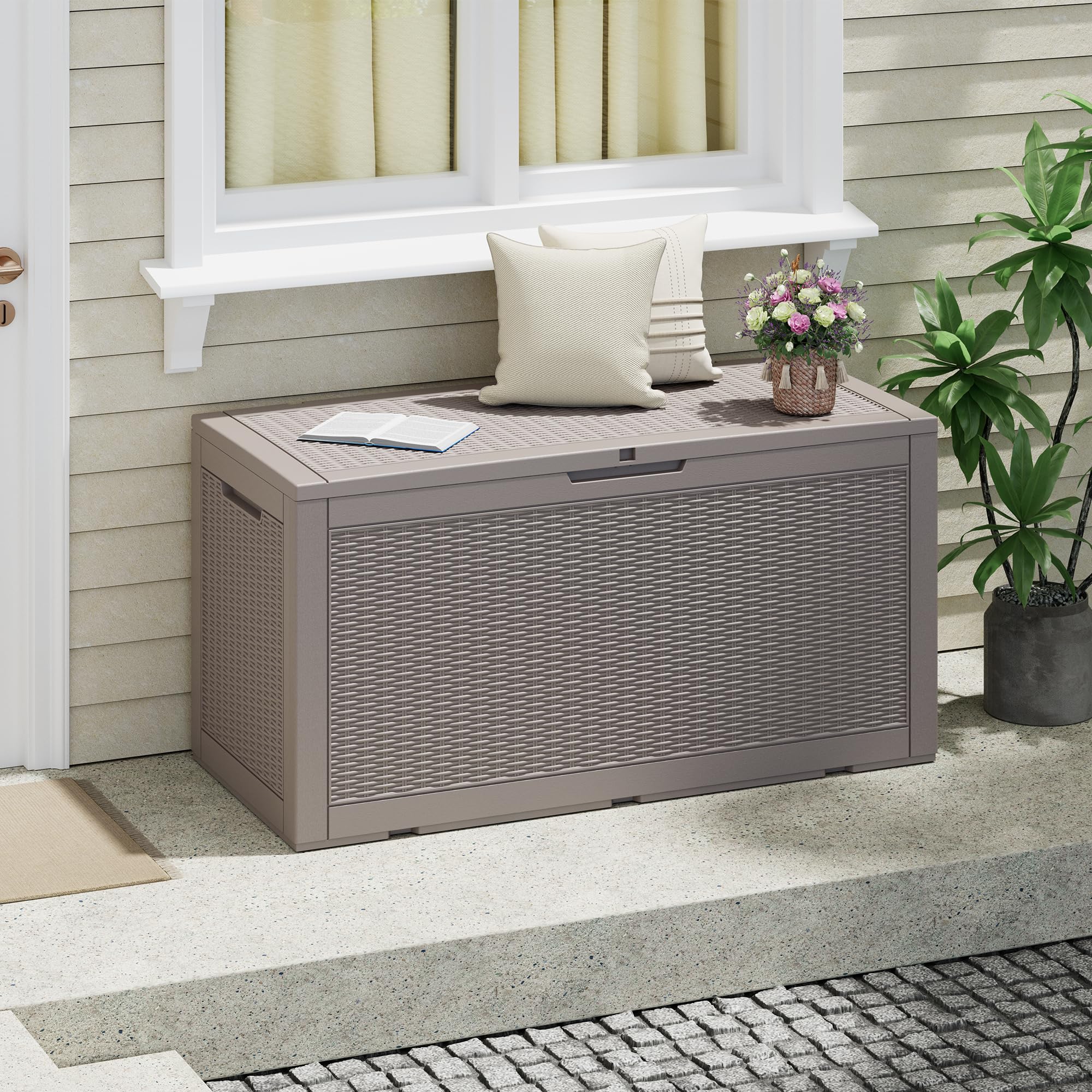 32-Gallon Resin Deck Box 2-Pack, Black