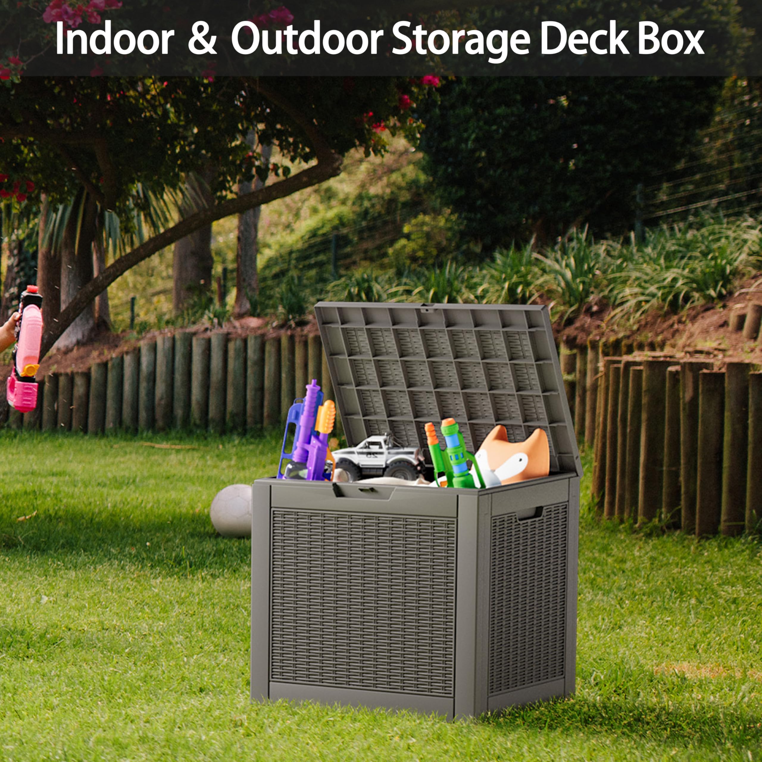 32-Gallon Resin Deck Box 2-Pack, Black