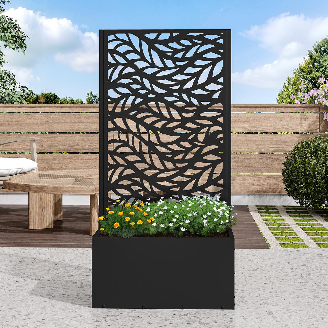 Casaphoria Metal Raised Garden Bed with Trellis