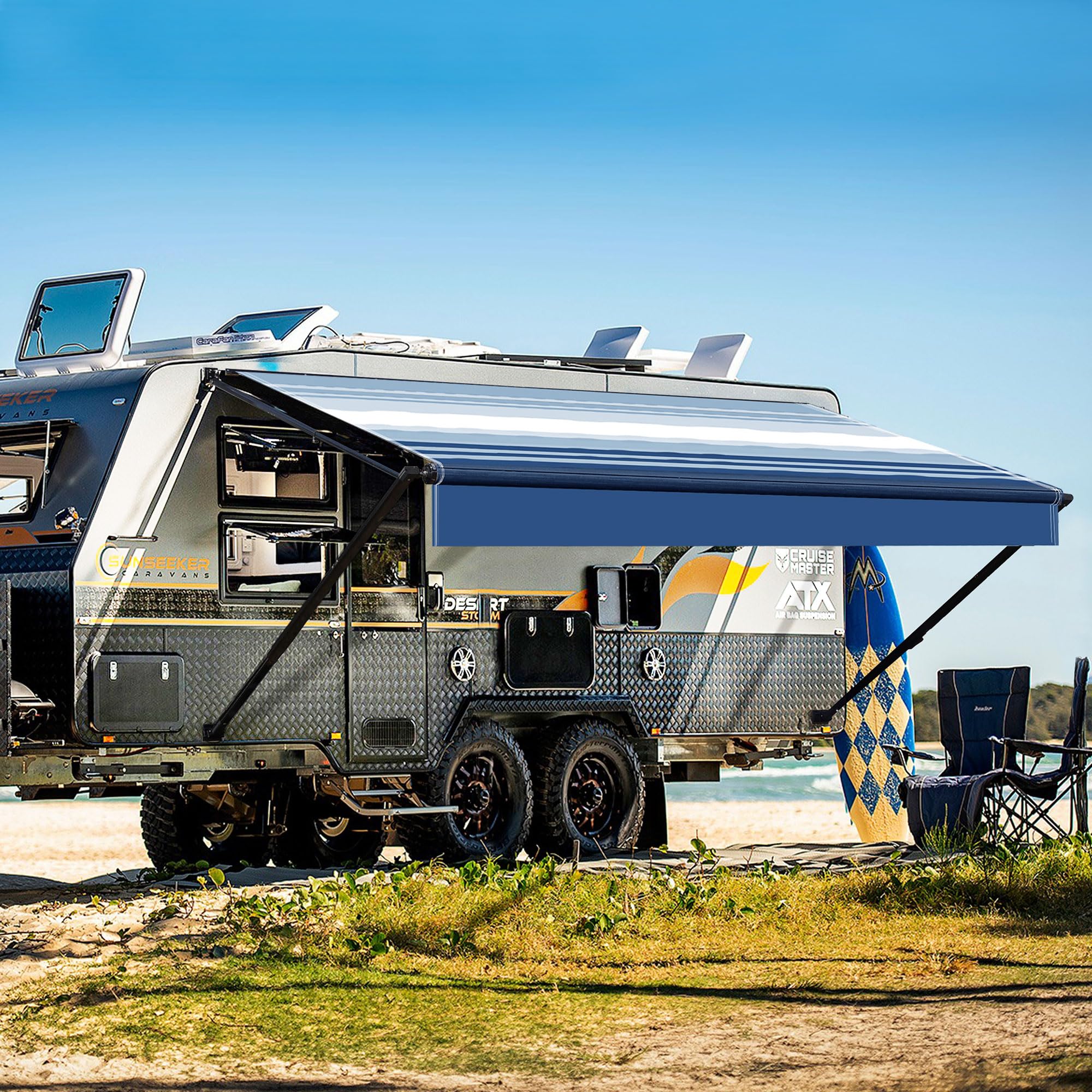 YESCAMP 17Ft Manual RV Awning Kit, Black