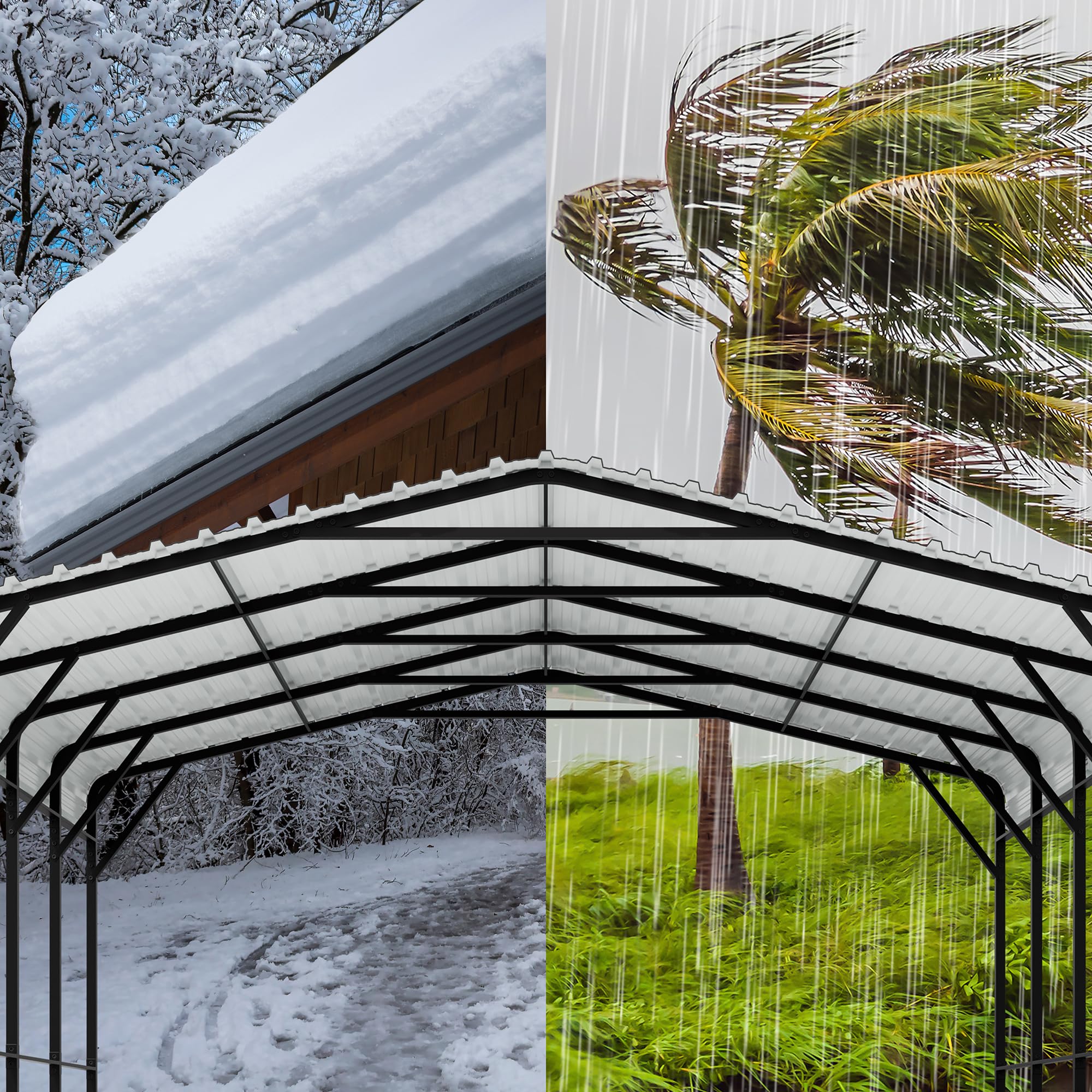 12x20 Ft Walsunny Heavy-Duty Carport