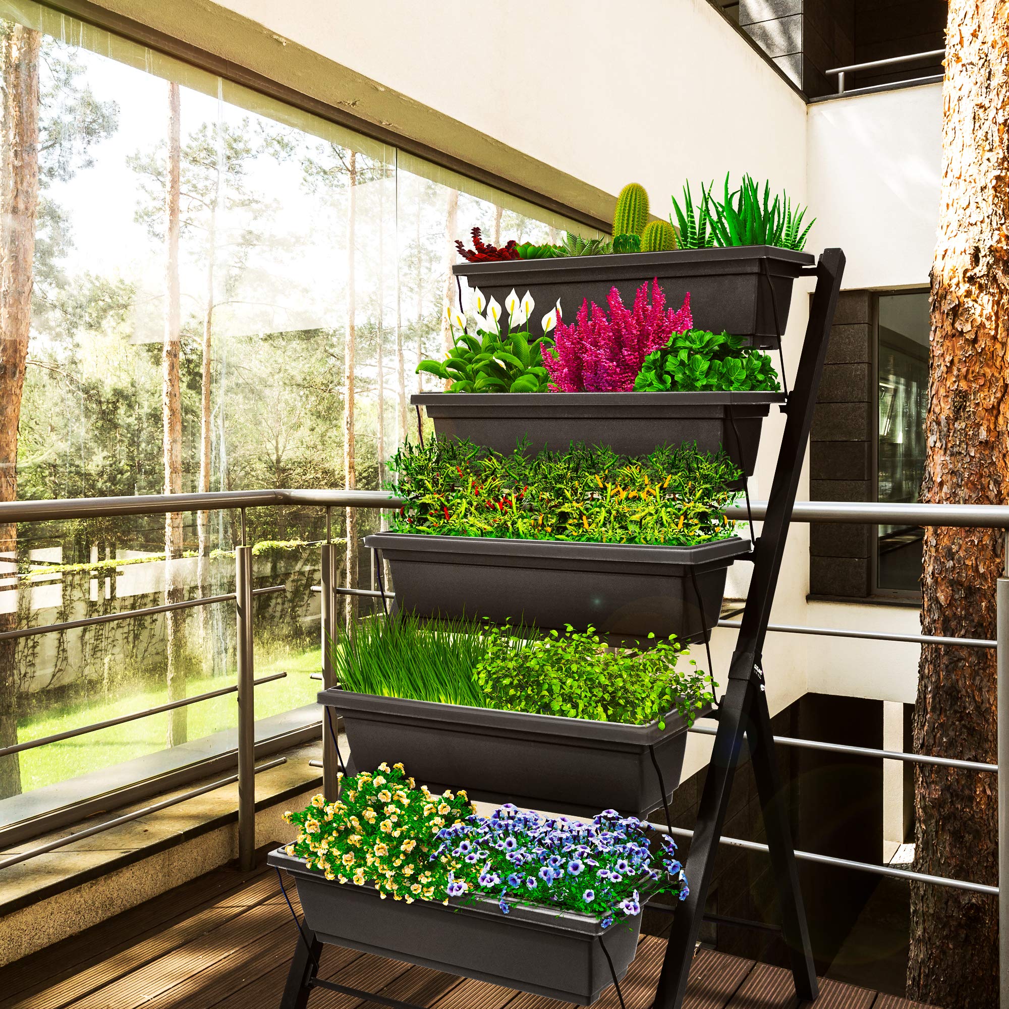 4Ft 5-Tier Vertical Raised Garden Bed Planter Box