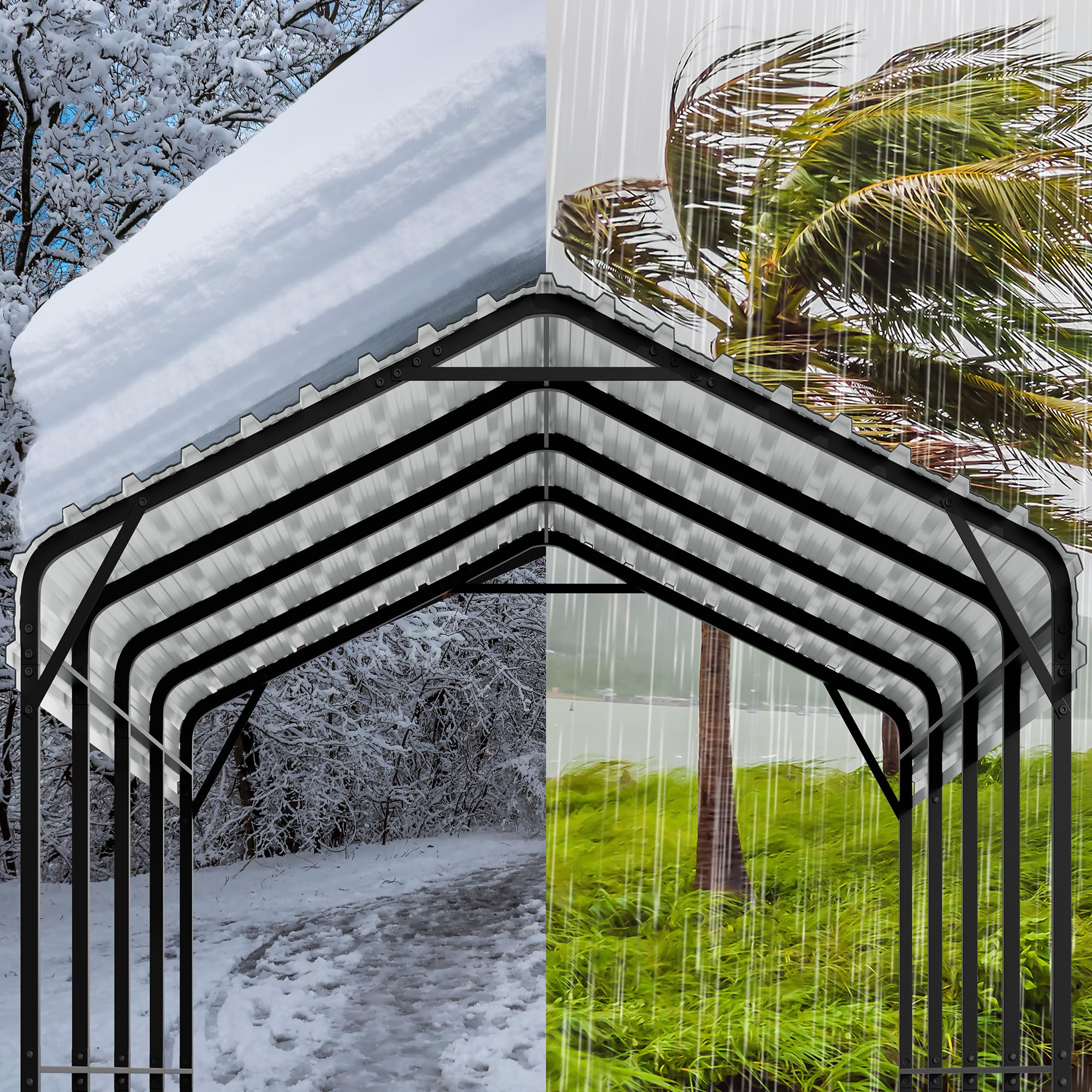 12x20 Ft Walsunny Heavy-Duty Carport