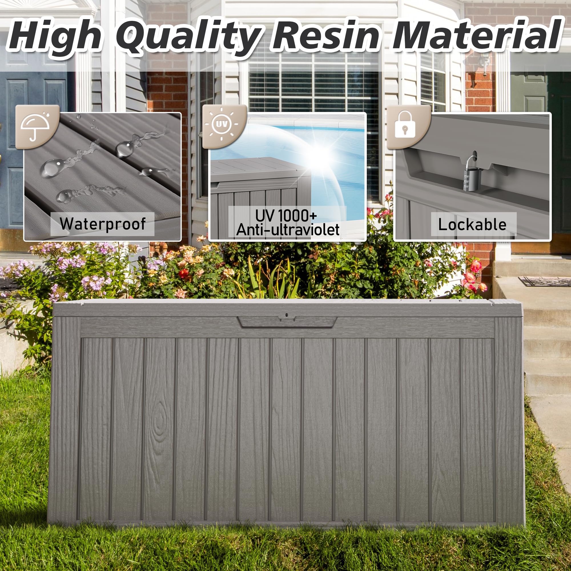 32-Gallon Resin Deck Box 2-Pack, Black