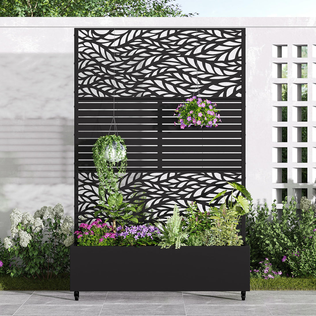 Casaphoria Metal Raised Garden Bed with Trellis