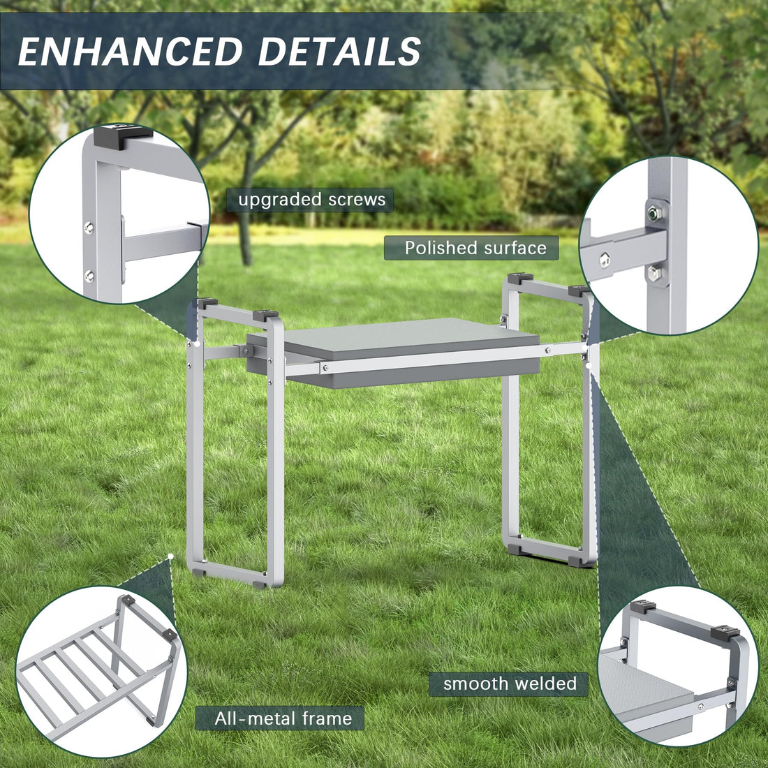 FLINTER Wide Garden Kneeler & Seat, Black