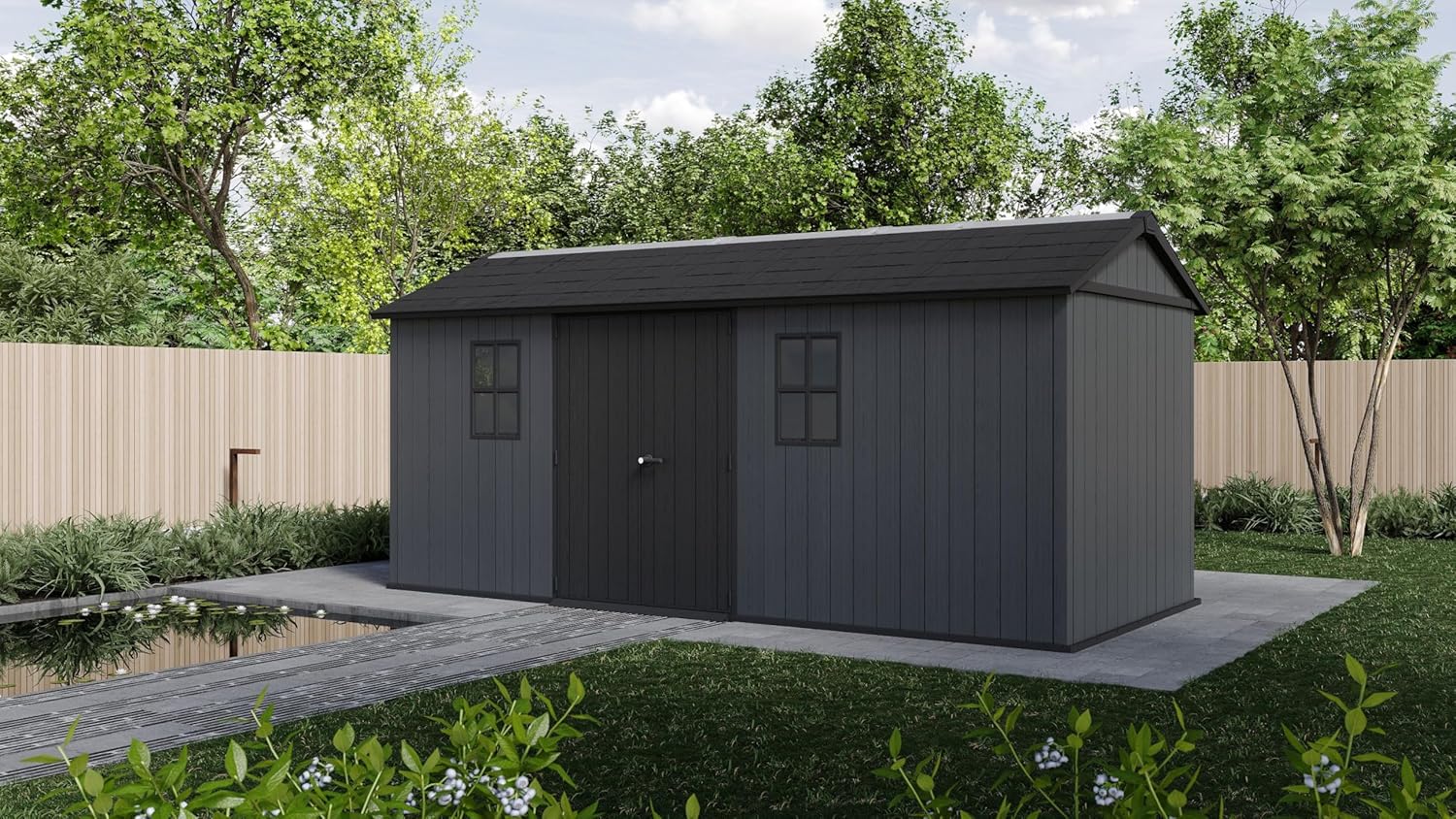 Keter Newton Plus 7.5x17 Ft Outdoor Storage Shed