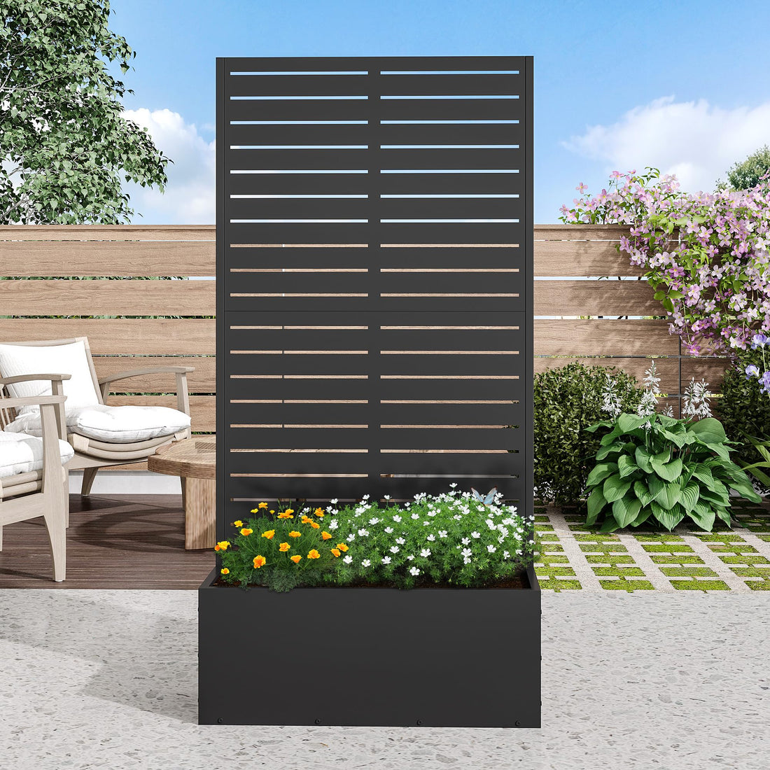 Casaphoria Metal Raised Garden Bed with Trellis