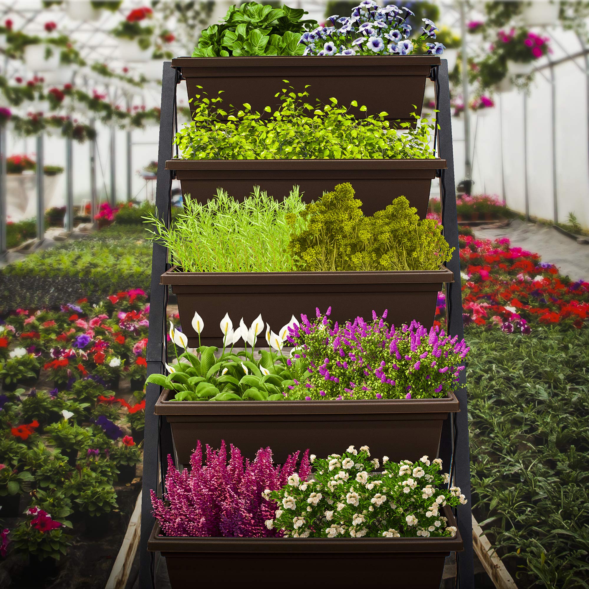 4Ft 5-Tier Vertical Raised Garden Bed Planter Box