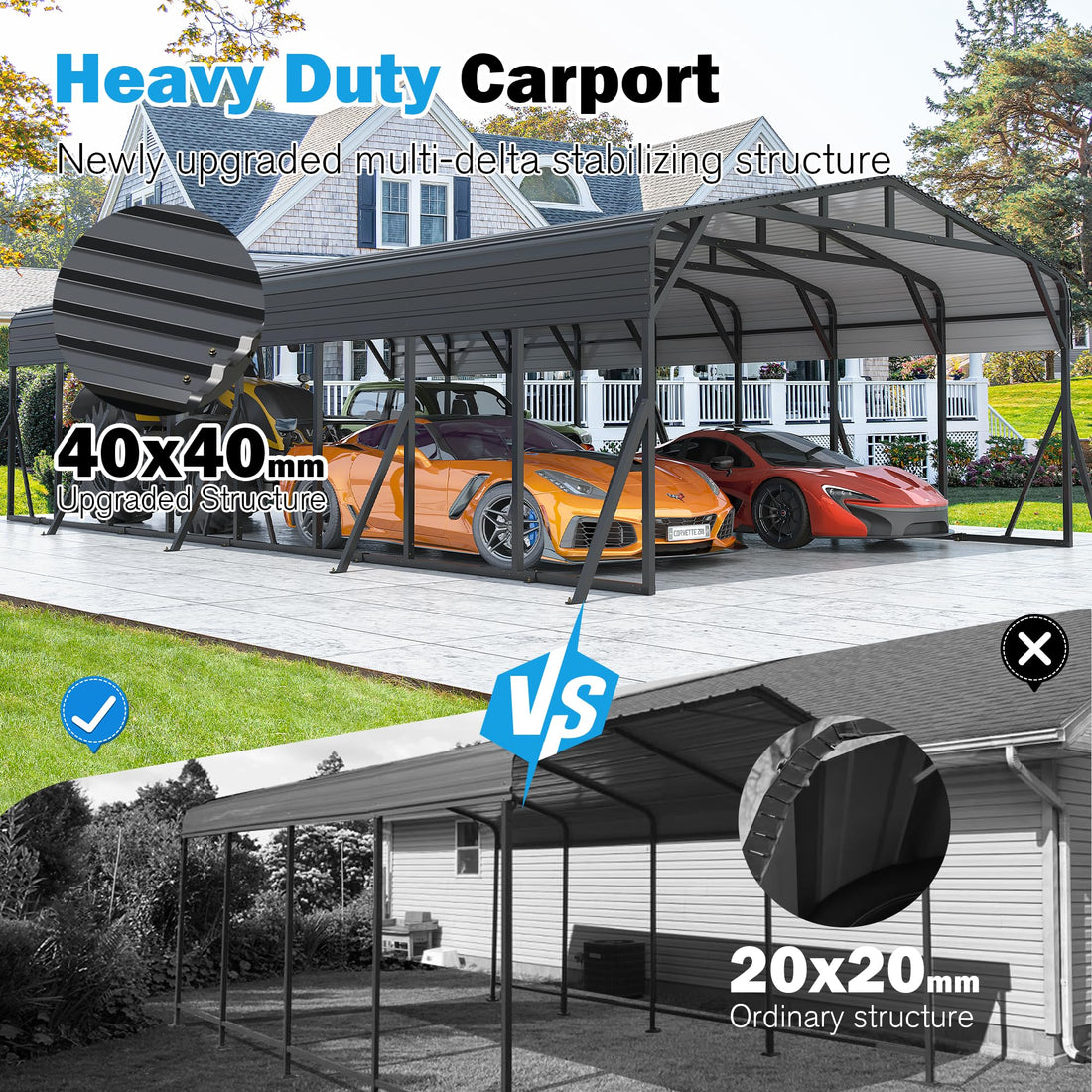 20x30 Ft Heavy-Duty Metal Carport