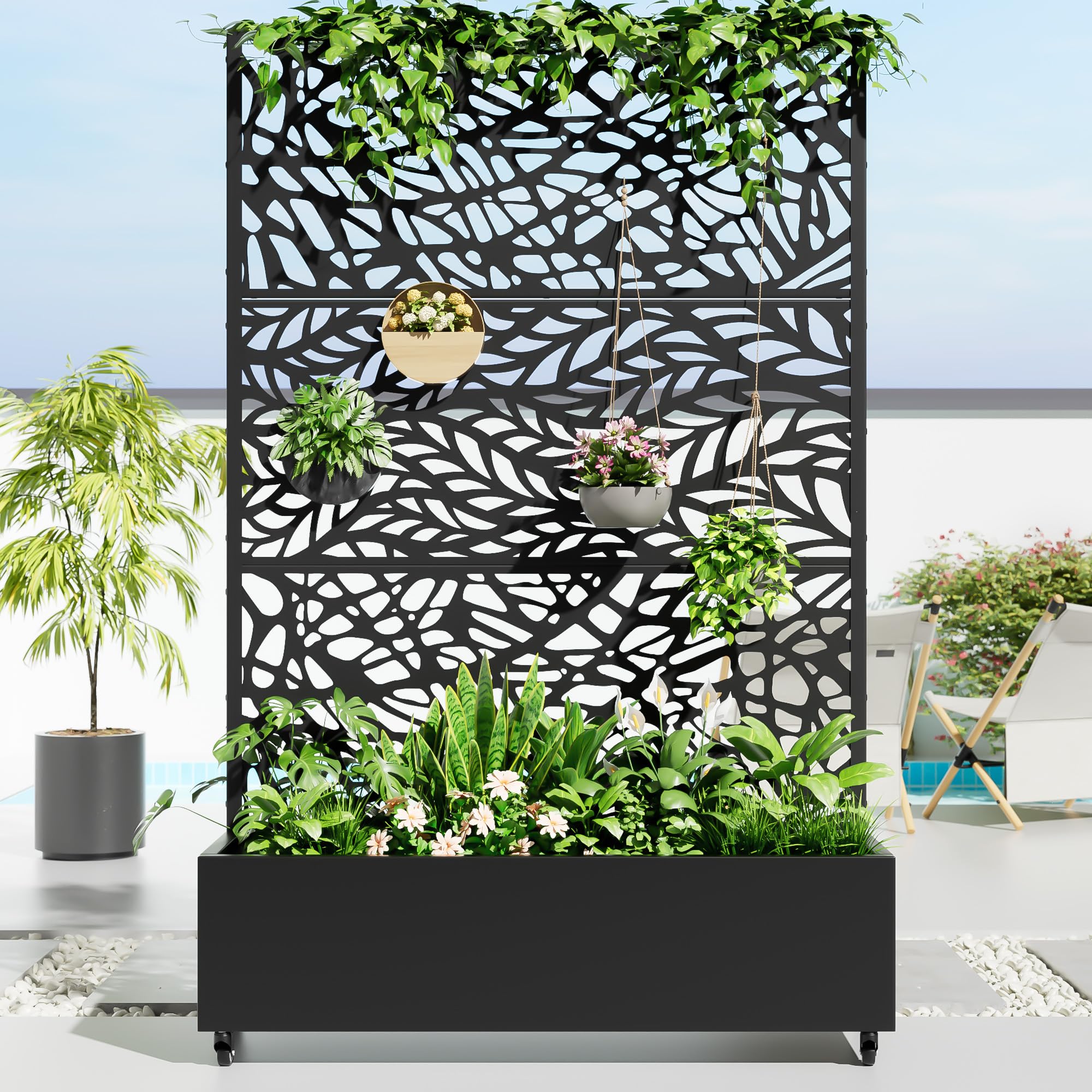 Casaphoria Metal Raised Garden Bed with Trellis