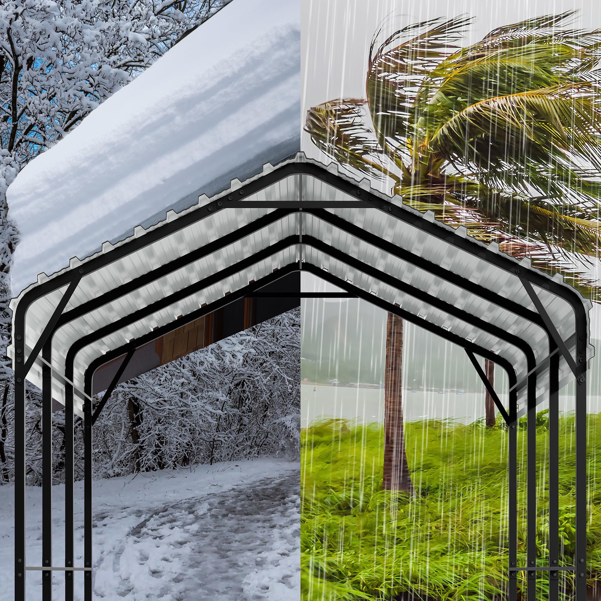 12x20 Ft Walsunny Heavy-Duty Carport