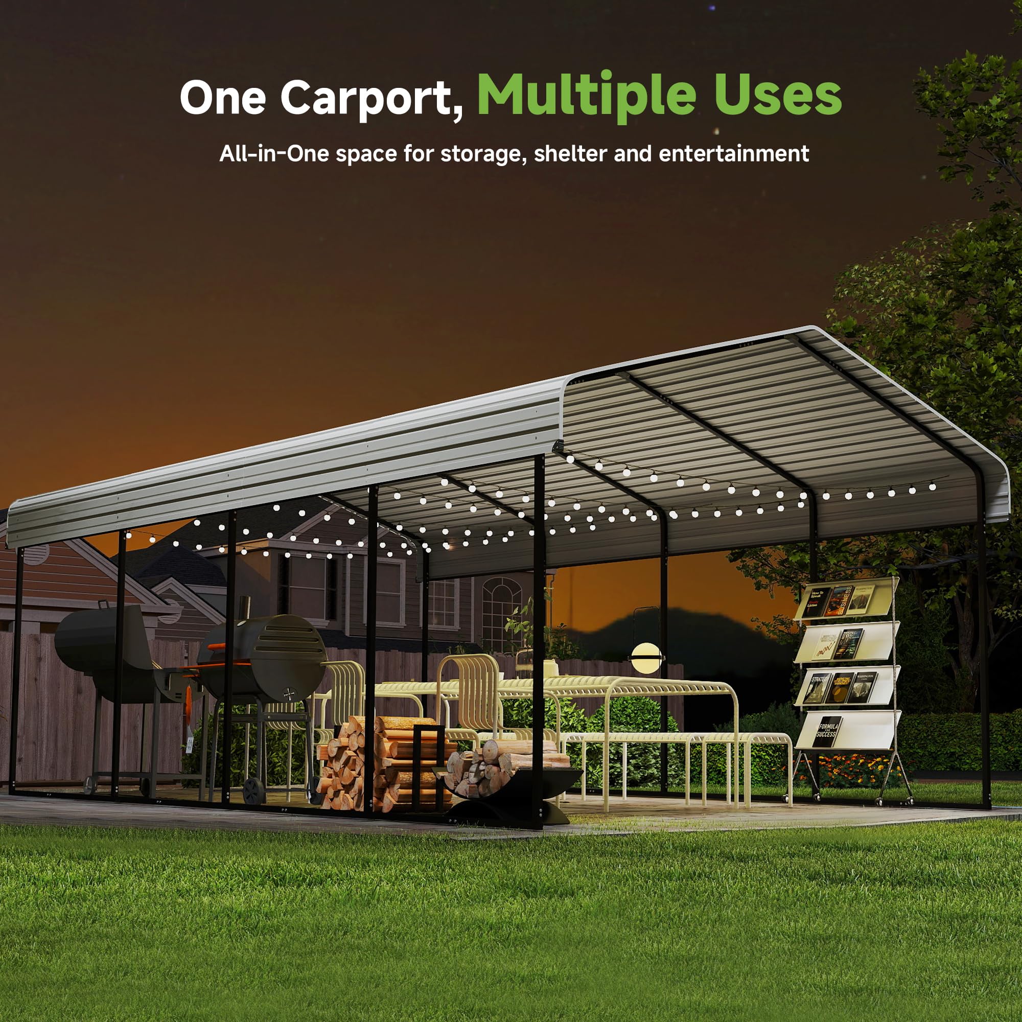 12x20 Ft Real Relax Heavy-Duty Carport