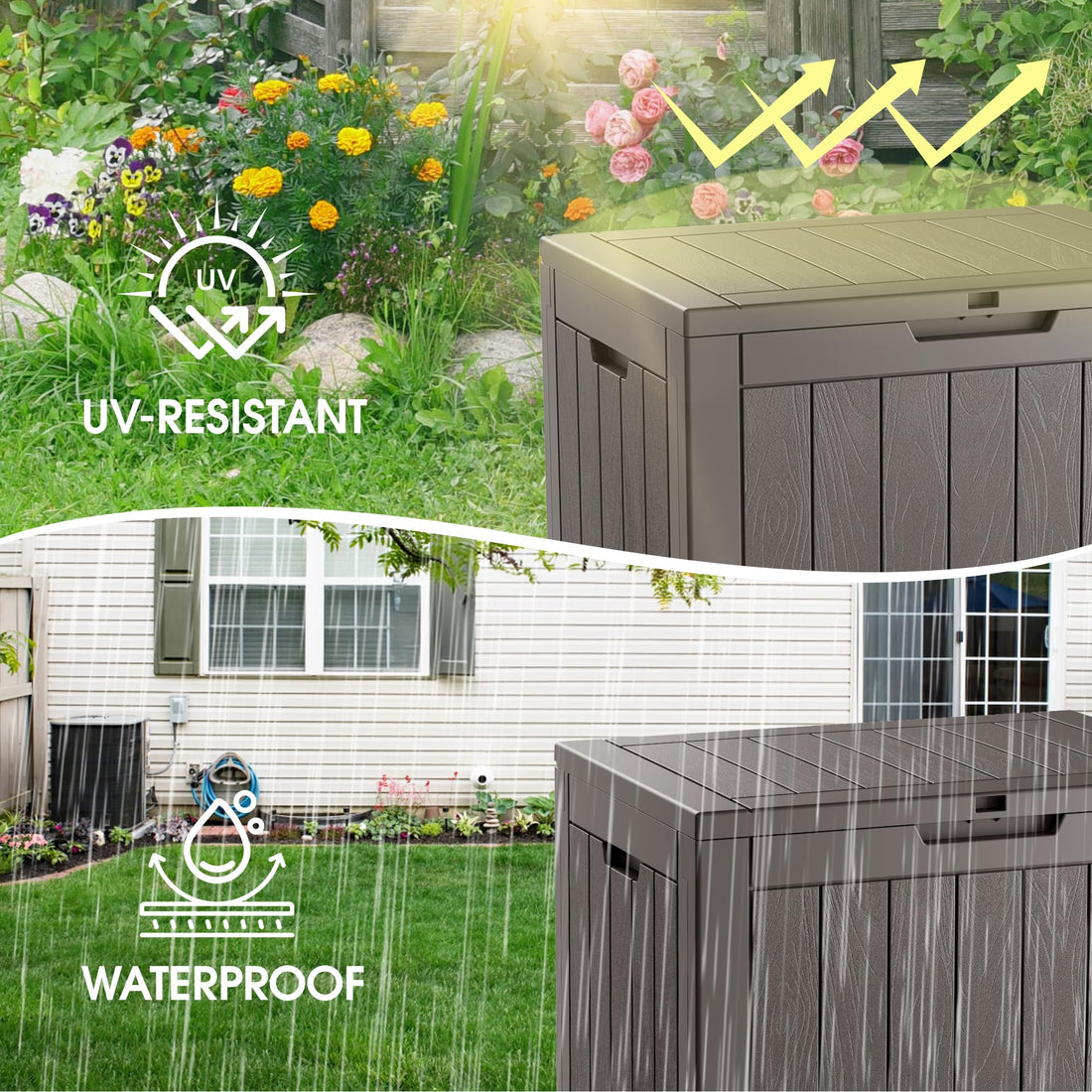 32-Gallon Resin Deck Box 2-Pack, Black