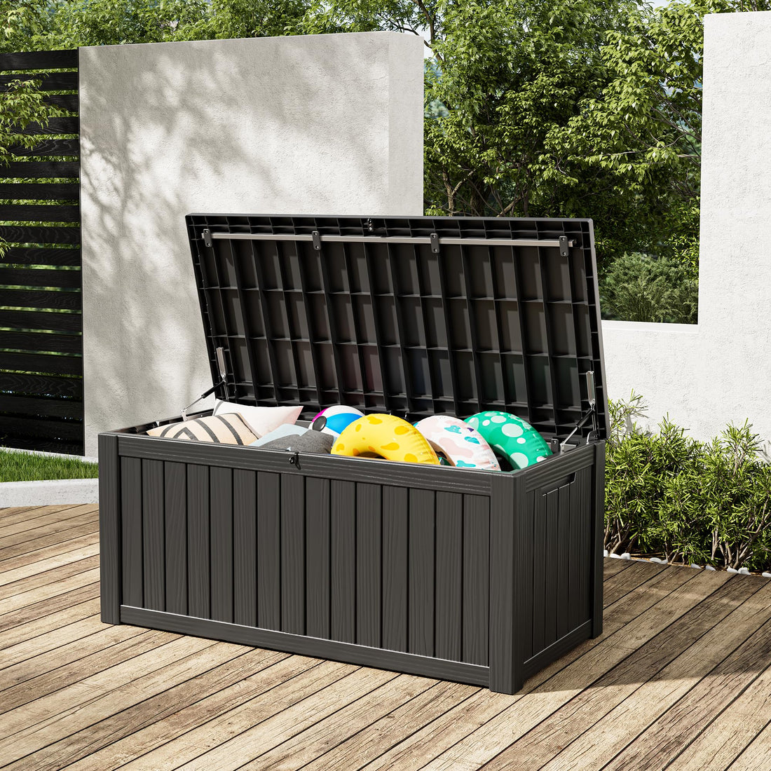 32-Gallon Resin Deck Box 2-Pack, Black