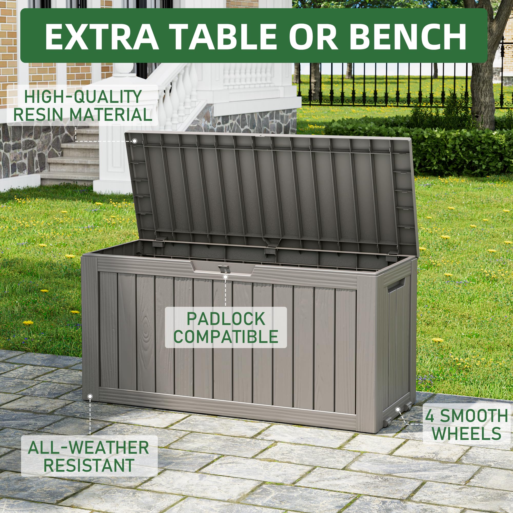 32-Gallon Resin Deck Box 2-Pack, Black