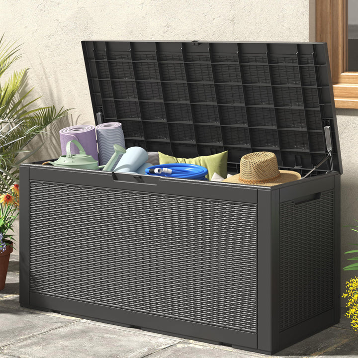 32-Gallon Resin Deck Box 2-Pack, Black