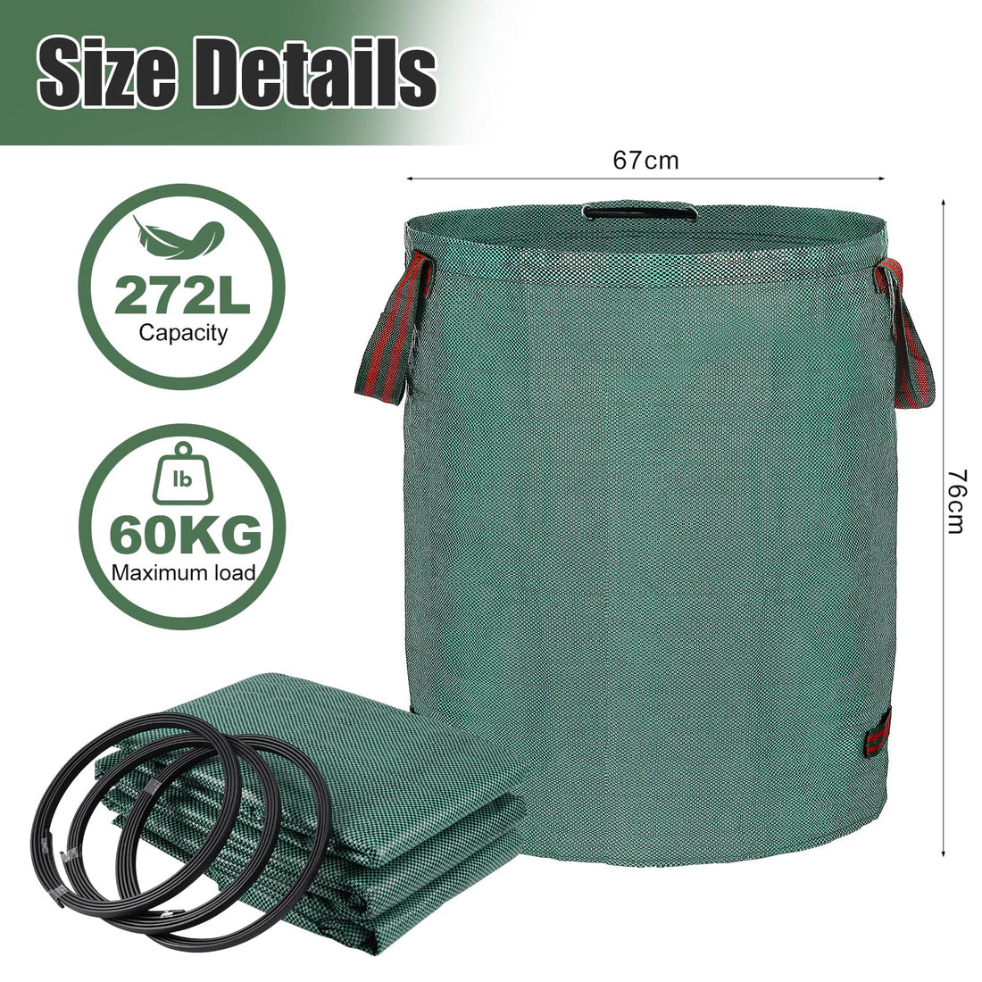 Goodefg 72G Yard Waste Bags, 3-Pack