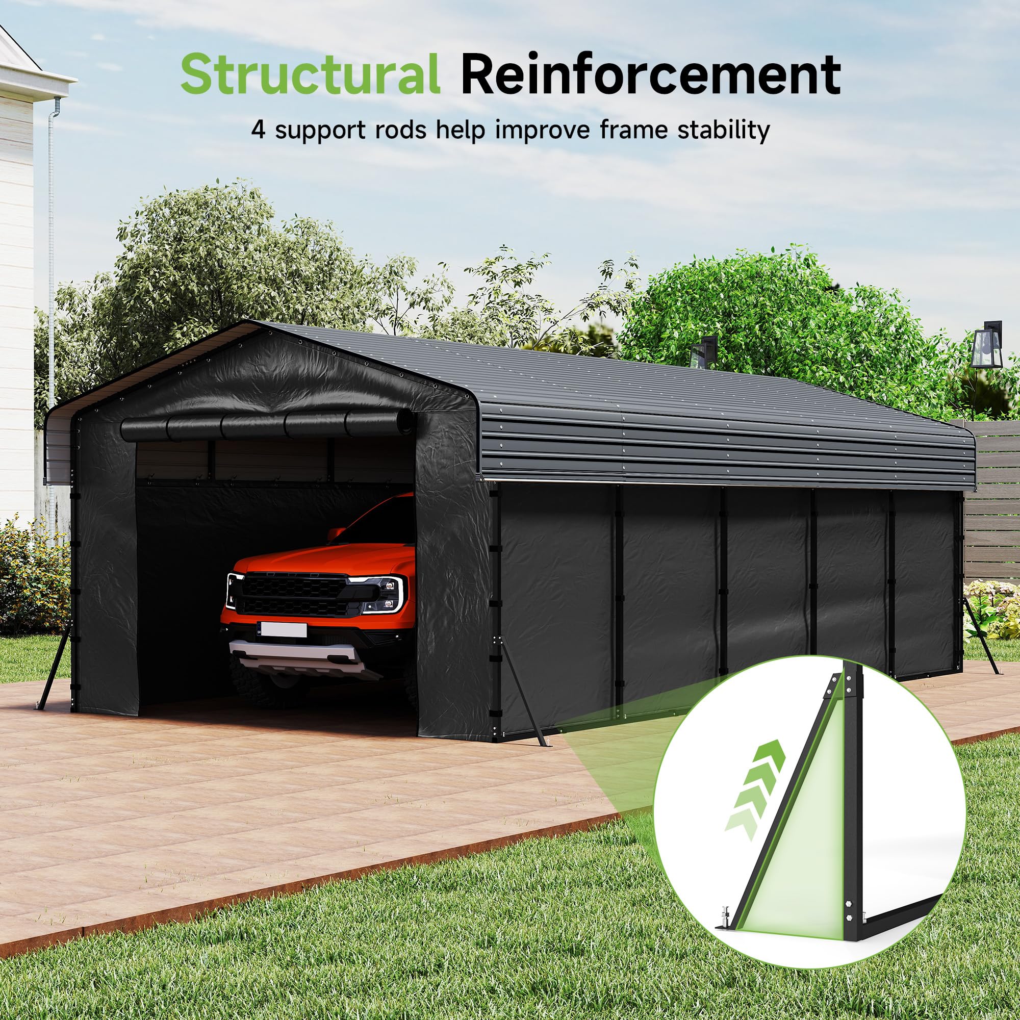 12x20 Ft Real Relax Heavy-Duty Carport
