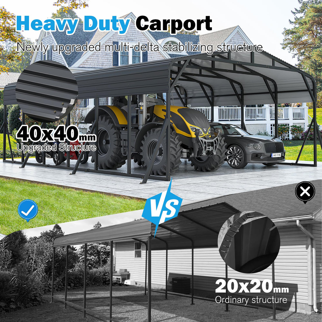 20x30 Ft Heavy-Duty Metal Carport