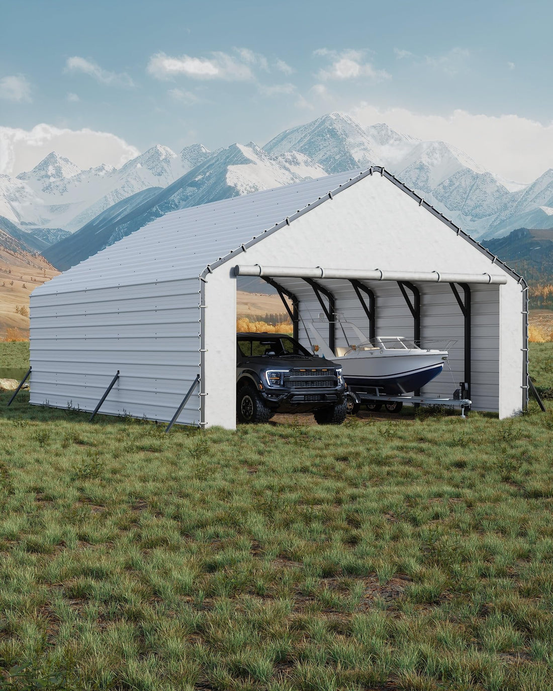 11x20x9 Ft Vertical Roof Metal Carport