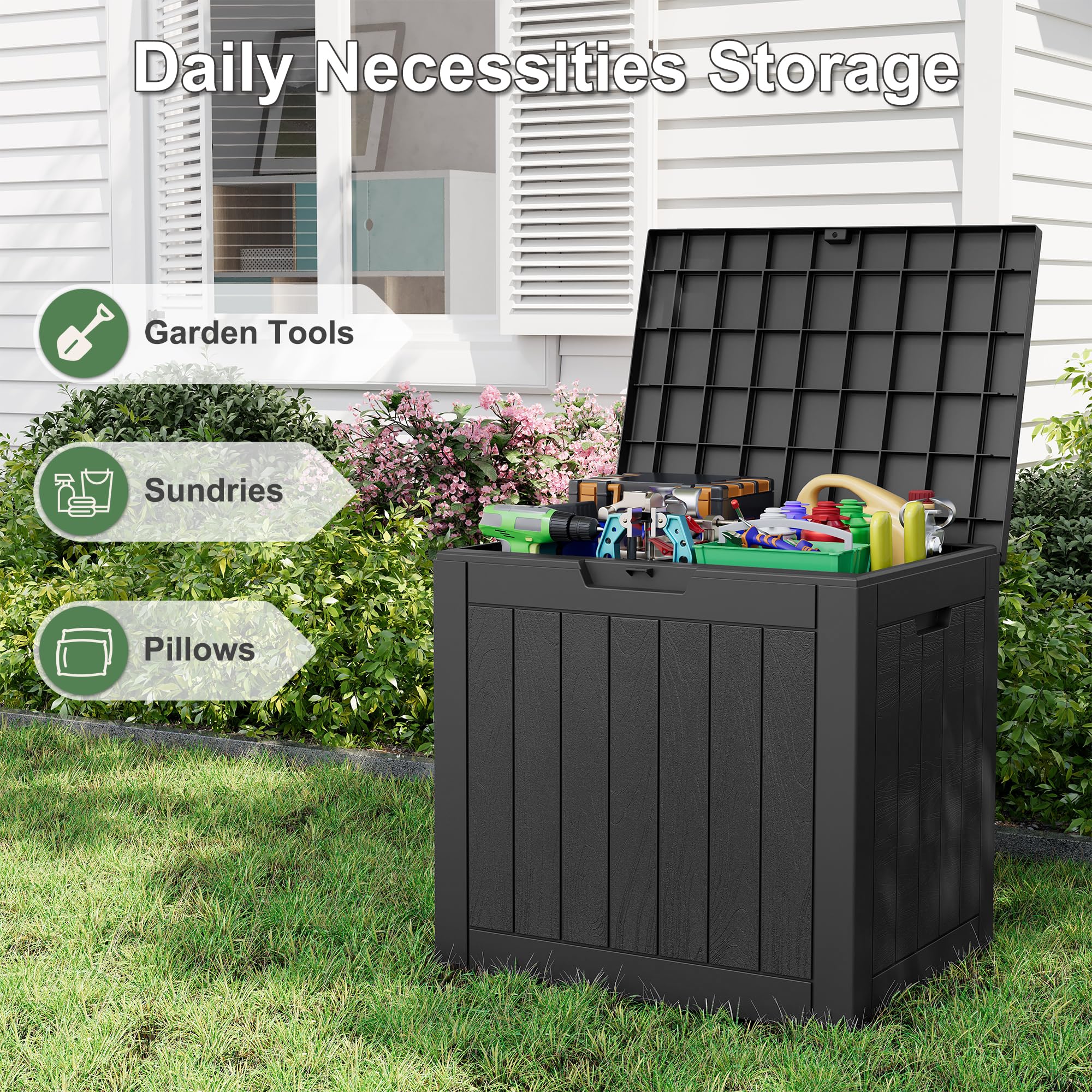 32-Gallon Resin Deck Box 2-Pack, Black