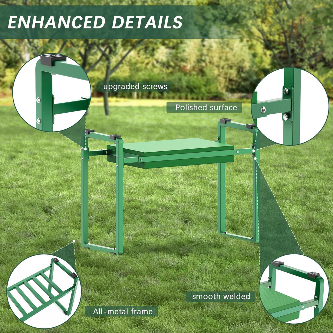 FLINTER Wide Garden Kneeler & Seat, Black
