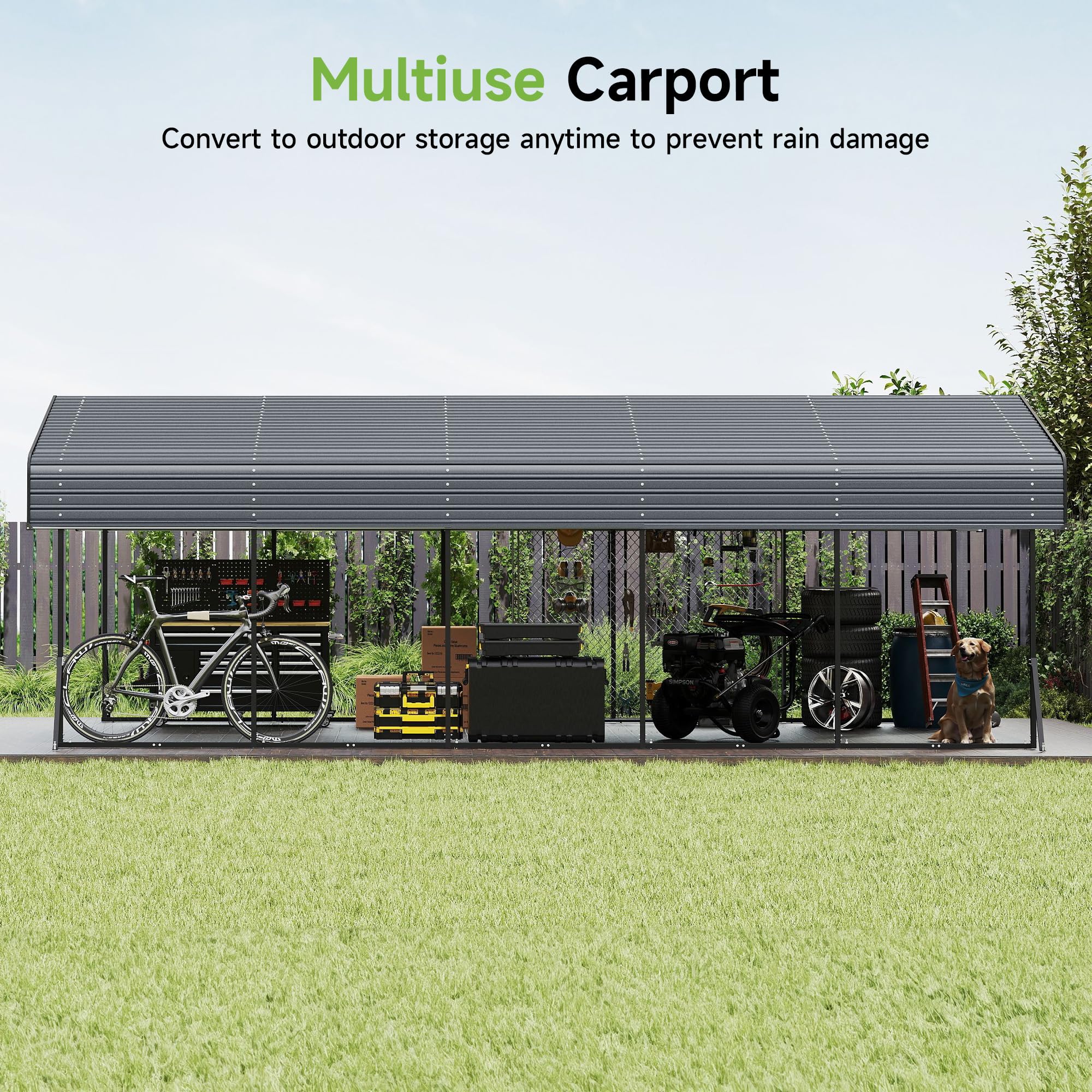 12x20 Ft Real Relax Heavy-Duty Carport