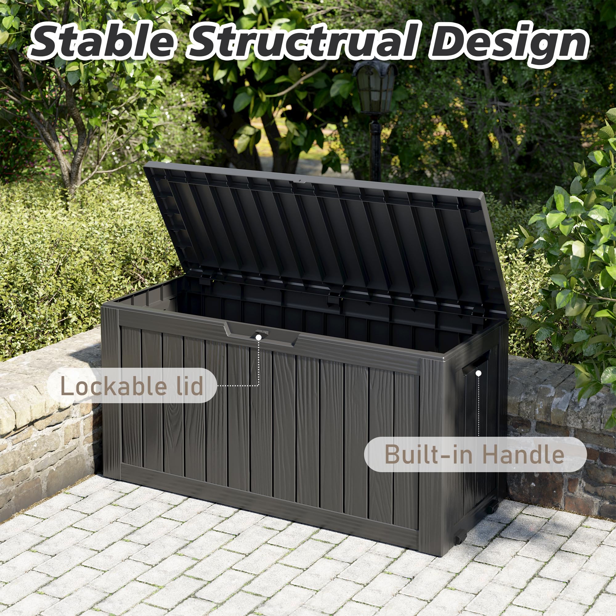 32-Gallon Resin Deck Box 2-Pack, Black