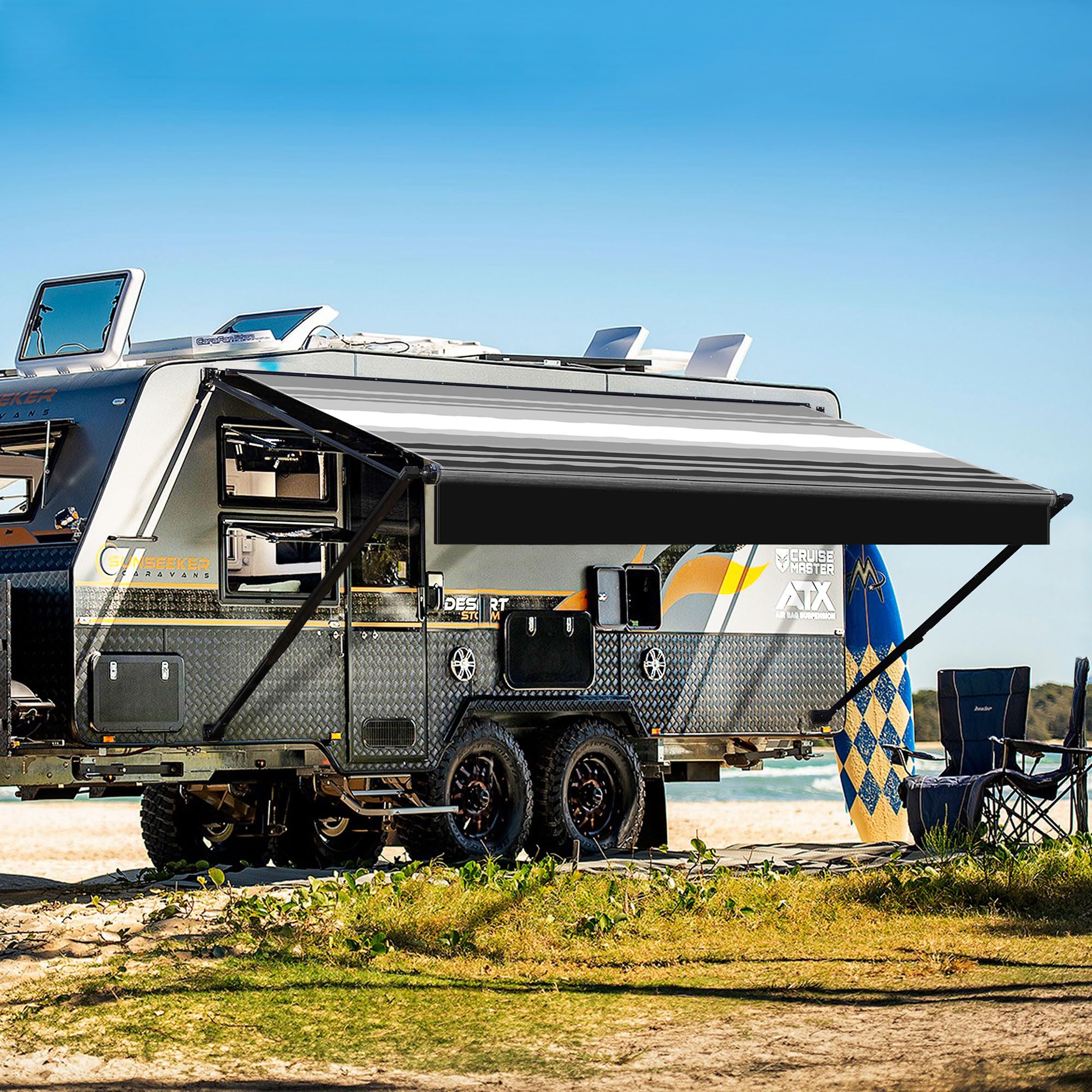 YESCAMP 17Ft Manual RV Awning Kit, Black