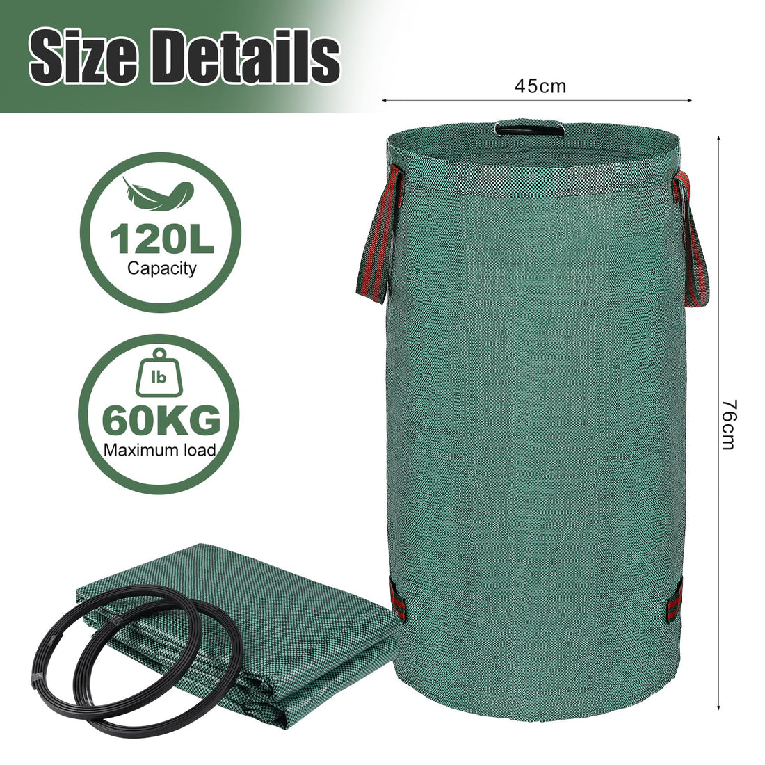 Goodefg 72G Yard Waste Bags, 3-Pack