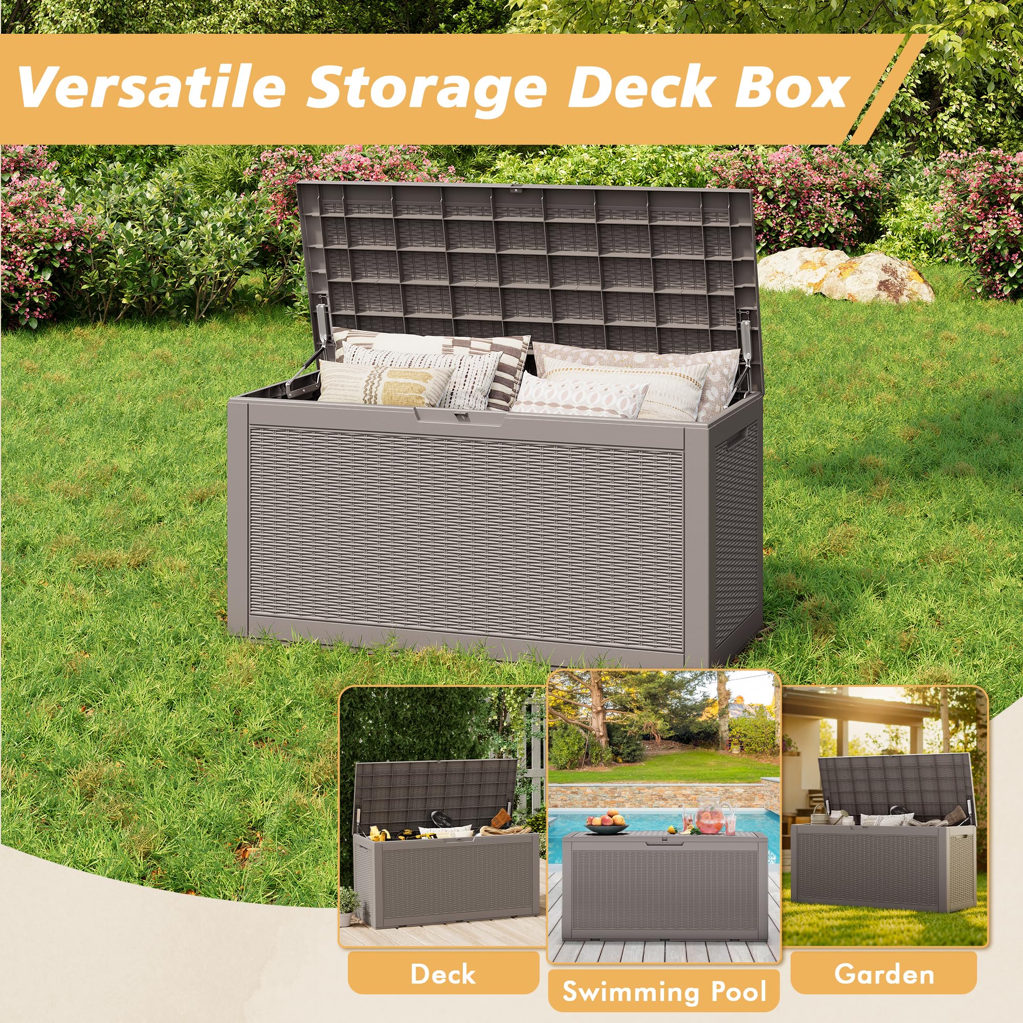 32-Gallon Resin Deck Box 2-Pack, Black