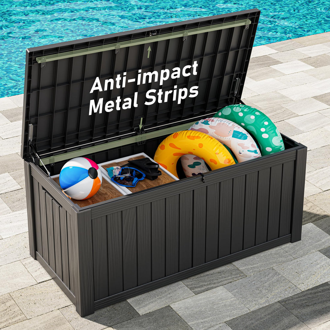 32-Gallon Resin Deck Box 2-Pack, Black