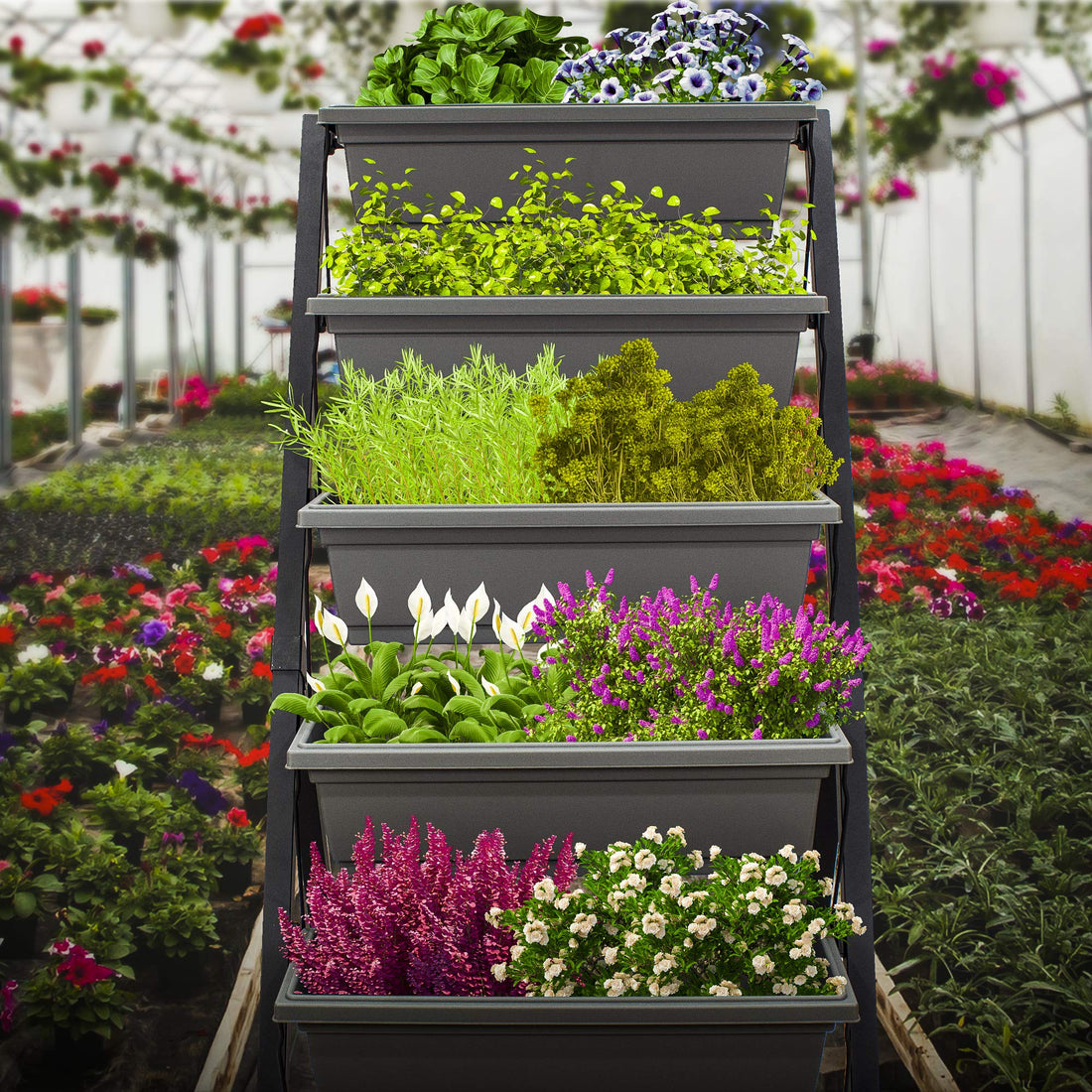 4Ft 5-Tier Vertical Raised Garden Bed Planter Box