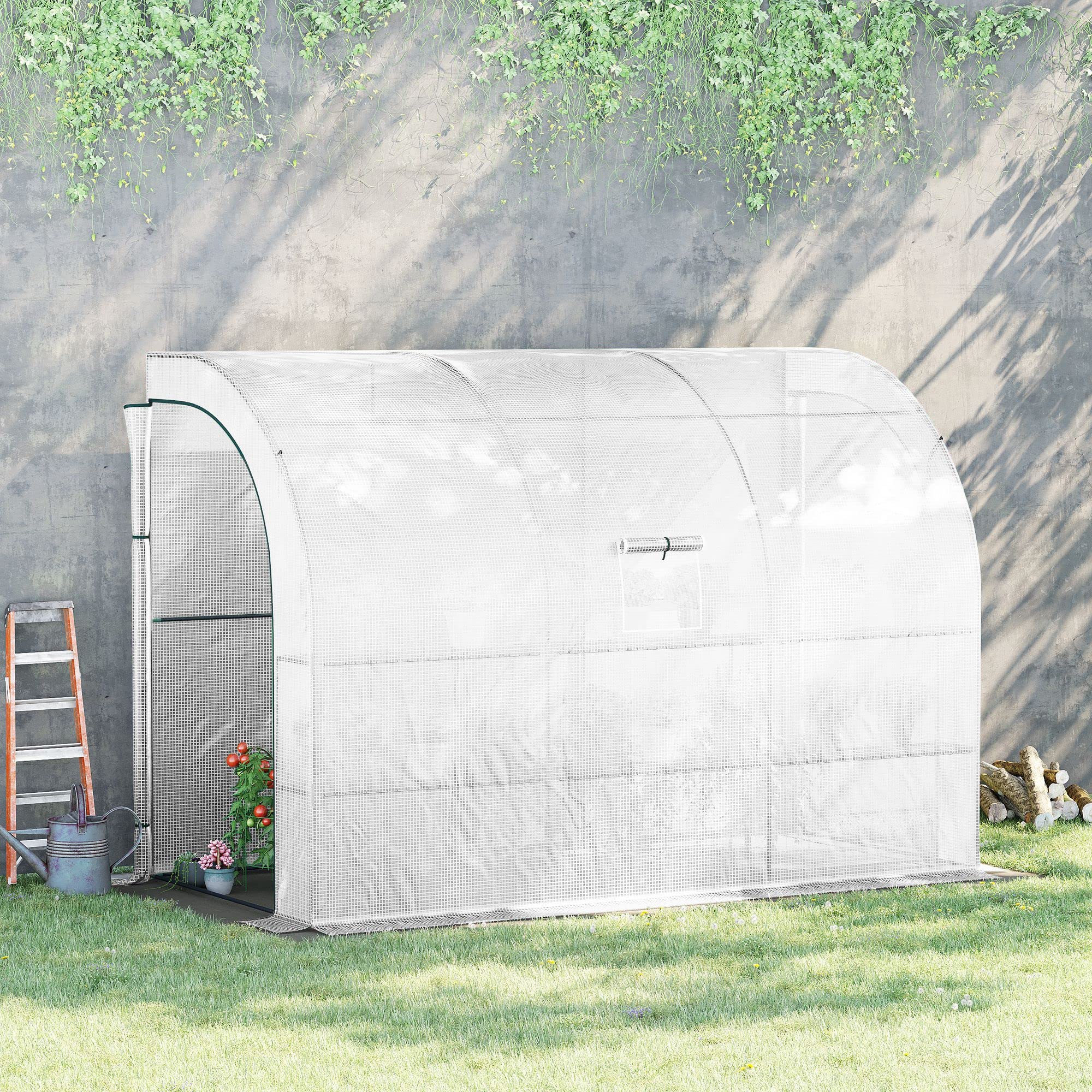 Outsunny 10'x5'x7' Lean-To Walk-in Greenhouse