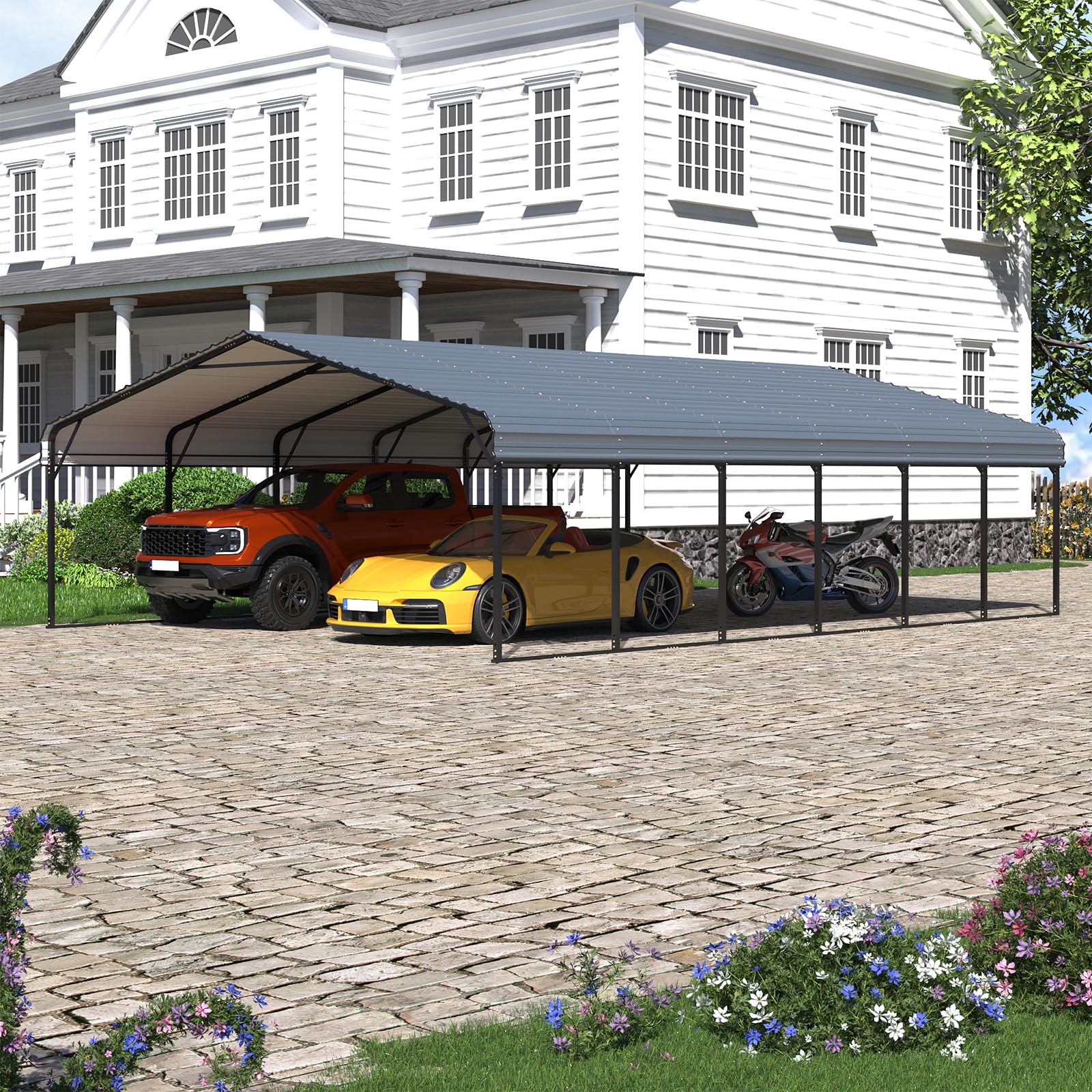 EROMMY 20x30 Ft Heavy-Duty Metal Carport