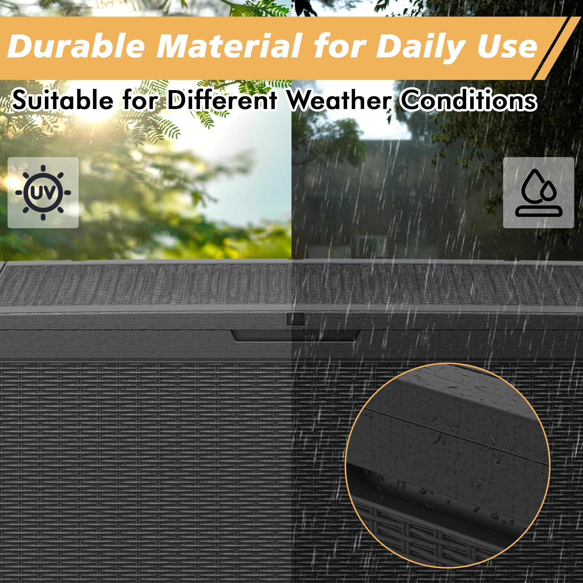 32-Gallon Resin Deck Box 2-Pack, Black