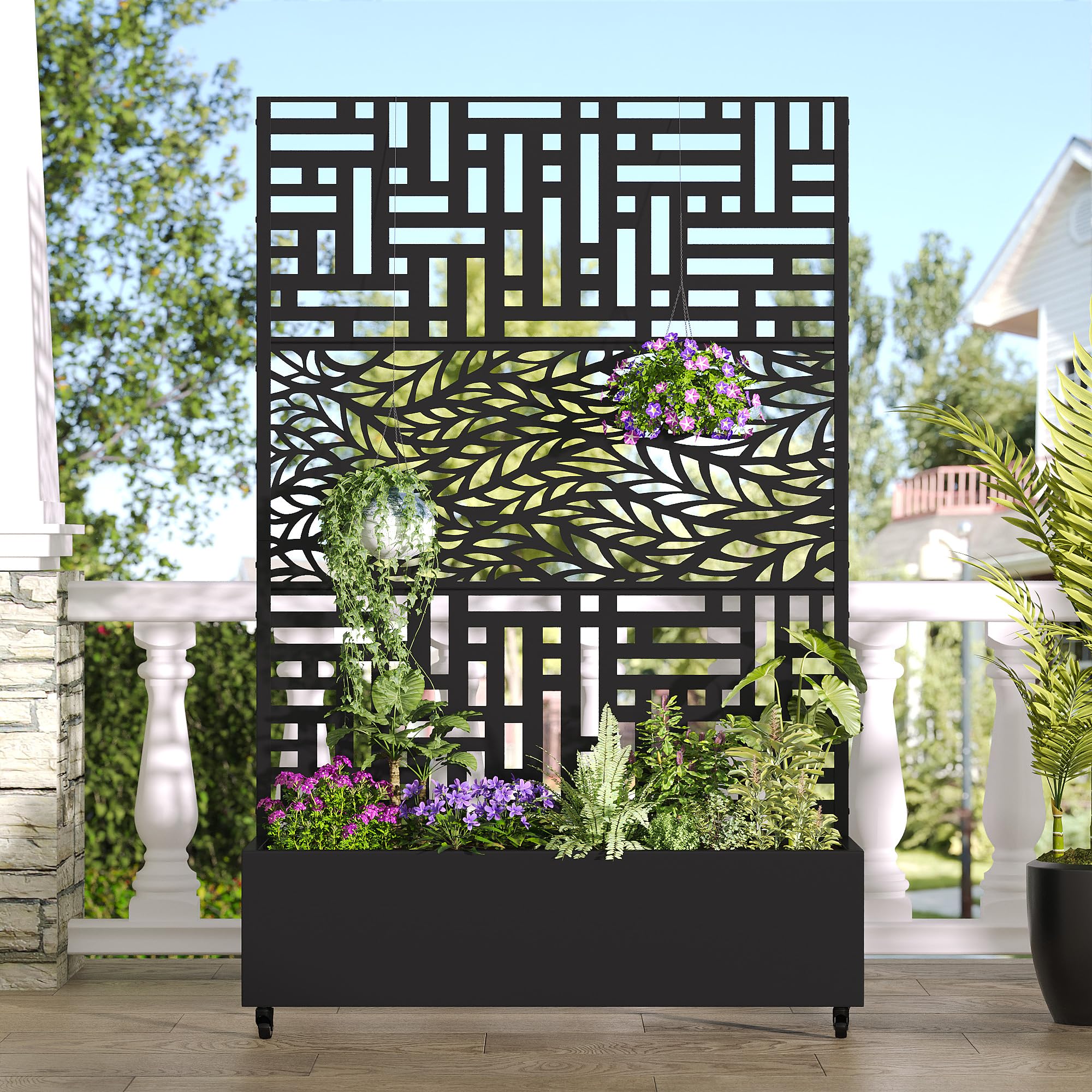 Casaphoria Metal Raised Garden Bed with Trellis