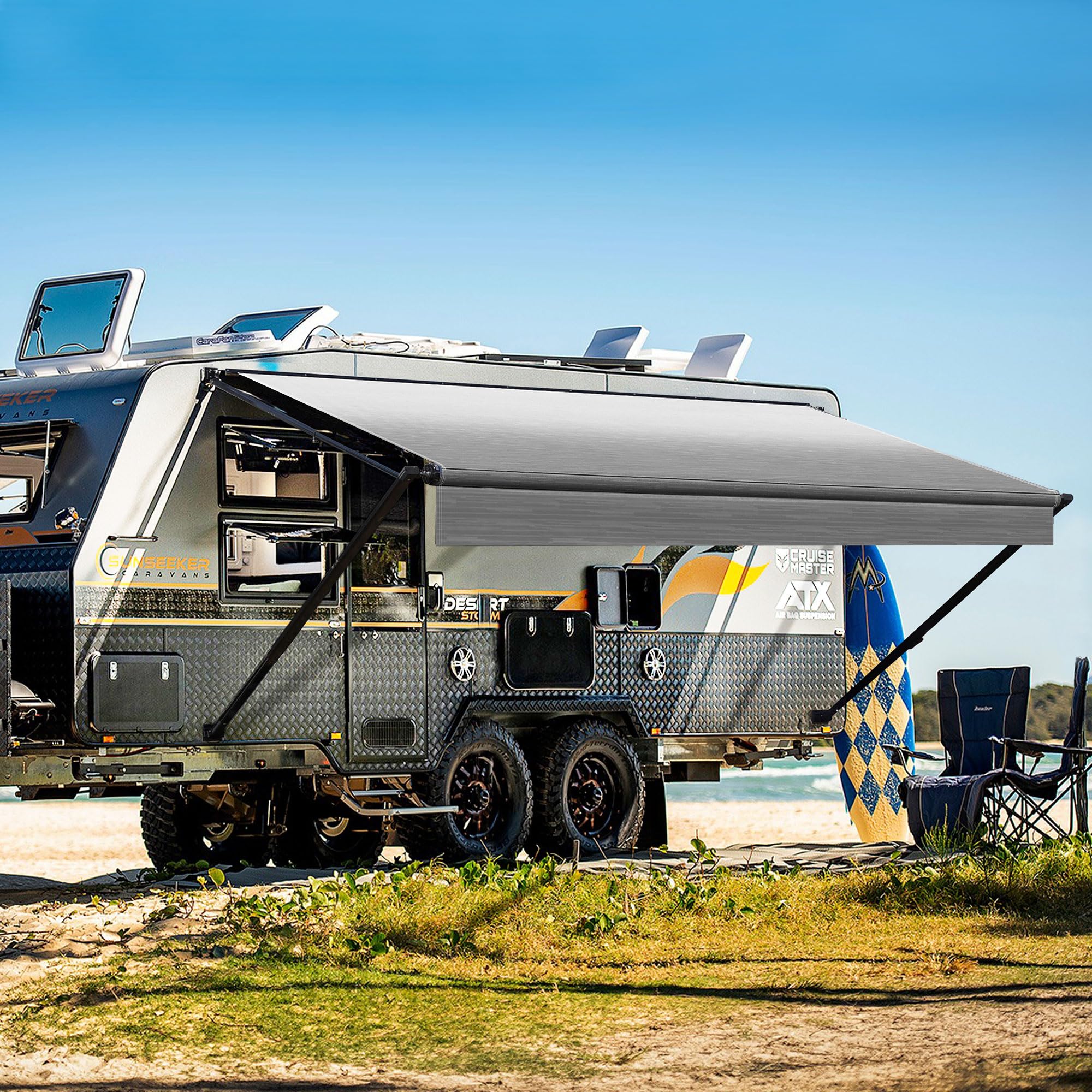 YESCAMP 17Ft Manual RV Awning Kit, Black