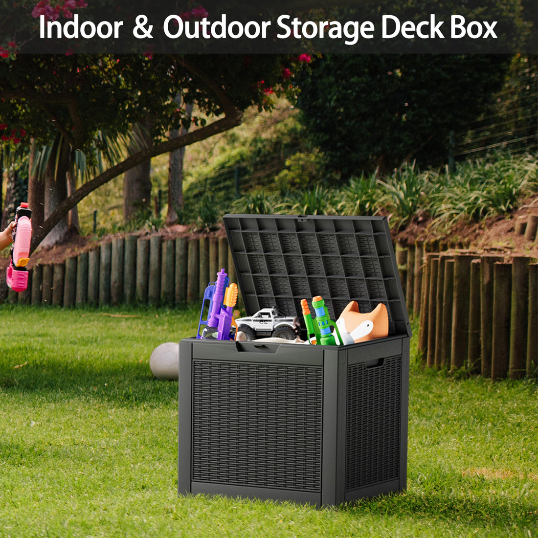 32-Gallon Resin Deck Box 2-Pack, Black