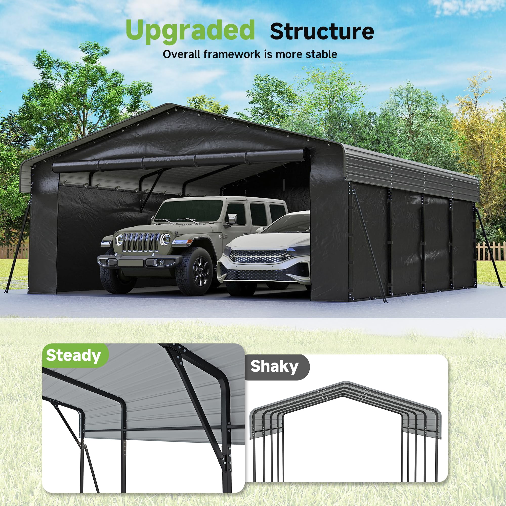 12x20 Ft Real Relax Heavy-Duty Carport