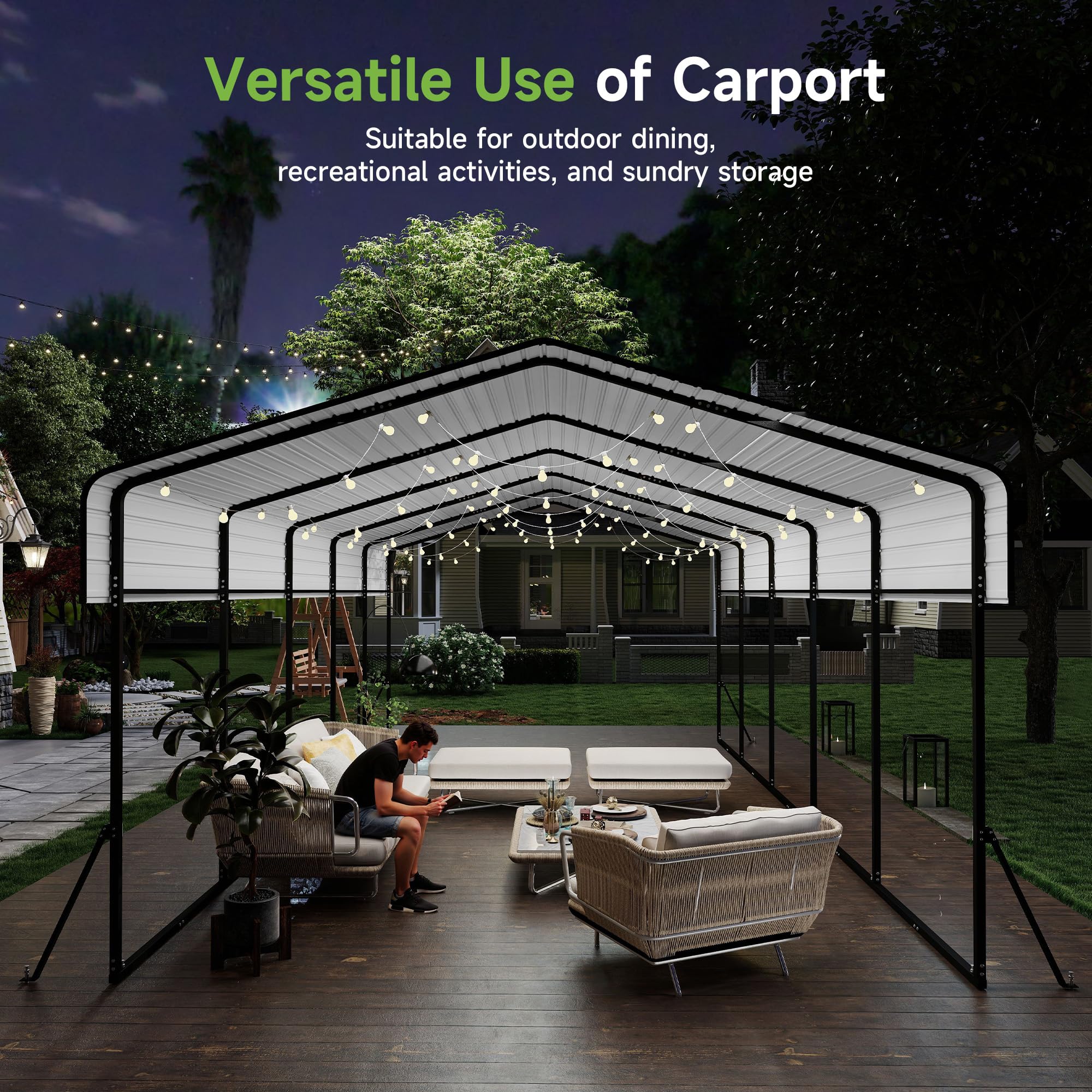 12x20 Ft Real Relax Heavy-Duty Carport