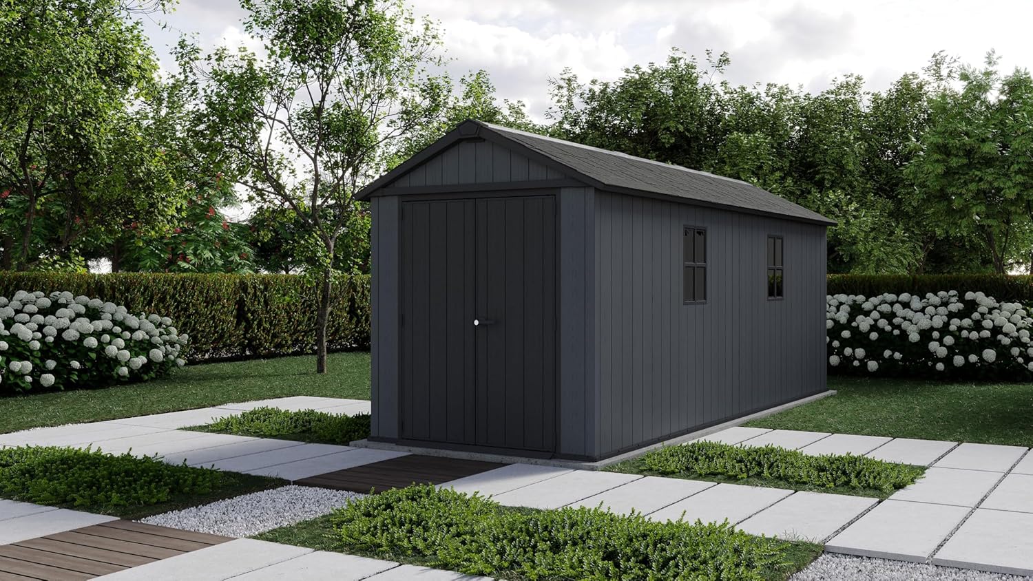 Keter Newton Plus 7.5x17 Ft Outdoor Storage Shed