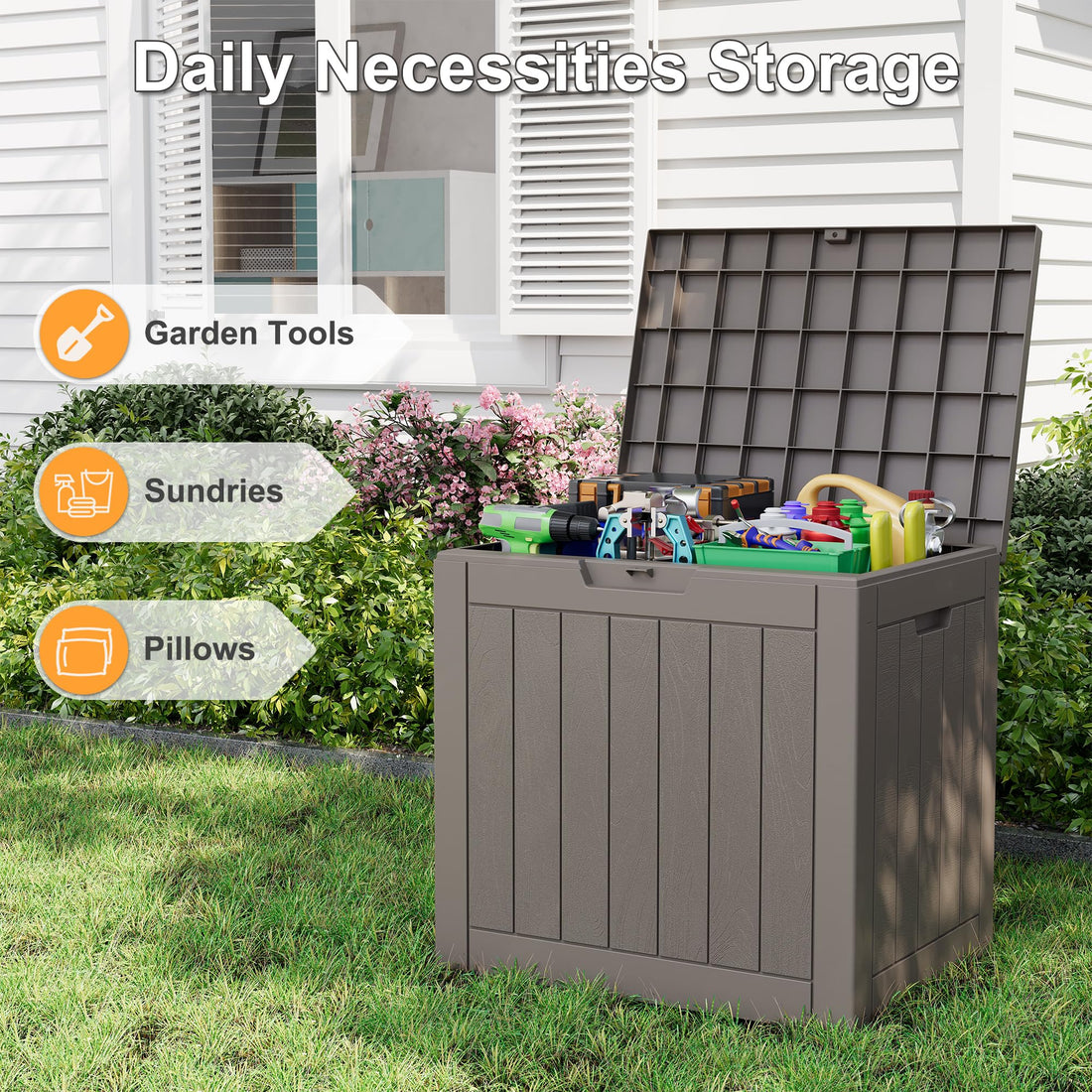 32-Gallon Resin Deck Box 2-Pack, Black